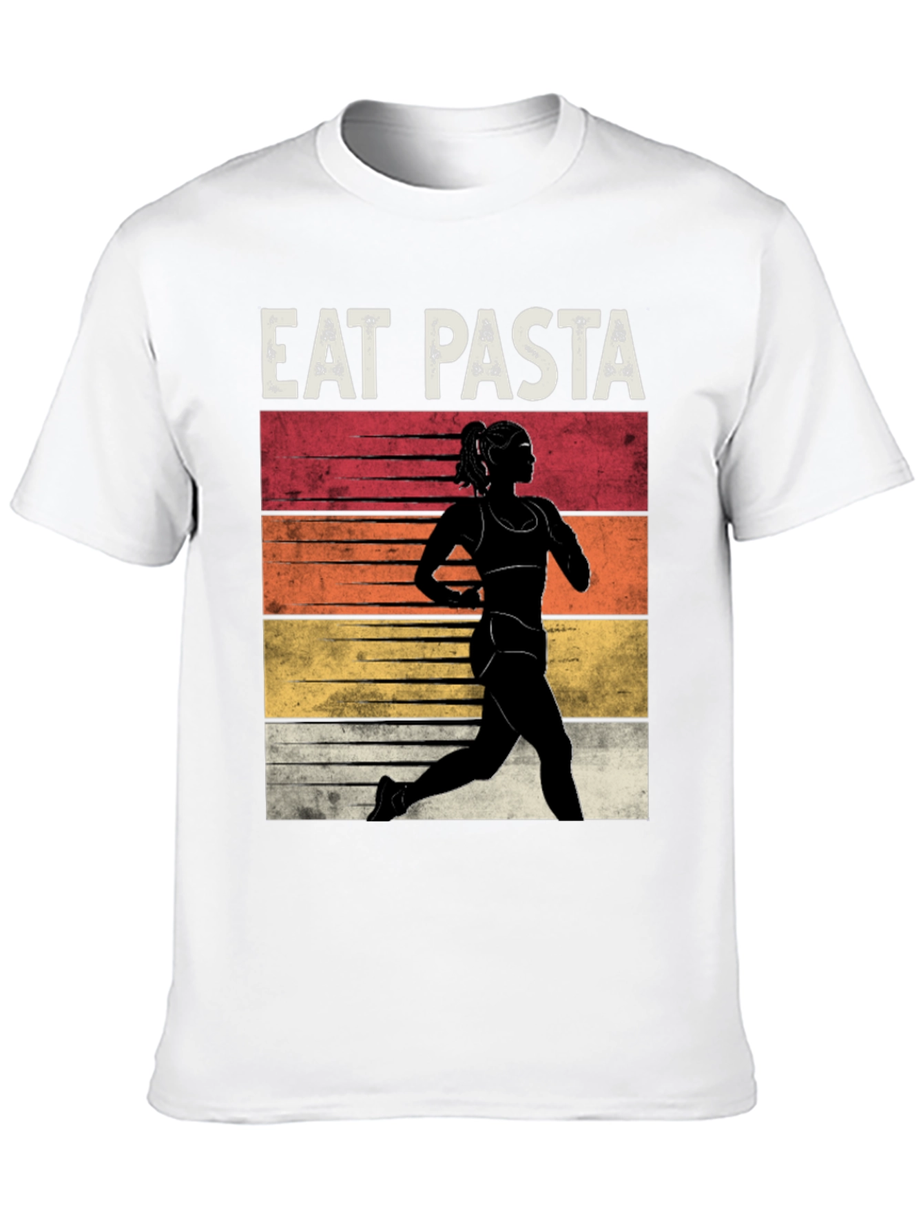 Eat Pasta Run Faster Black T-Shirt