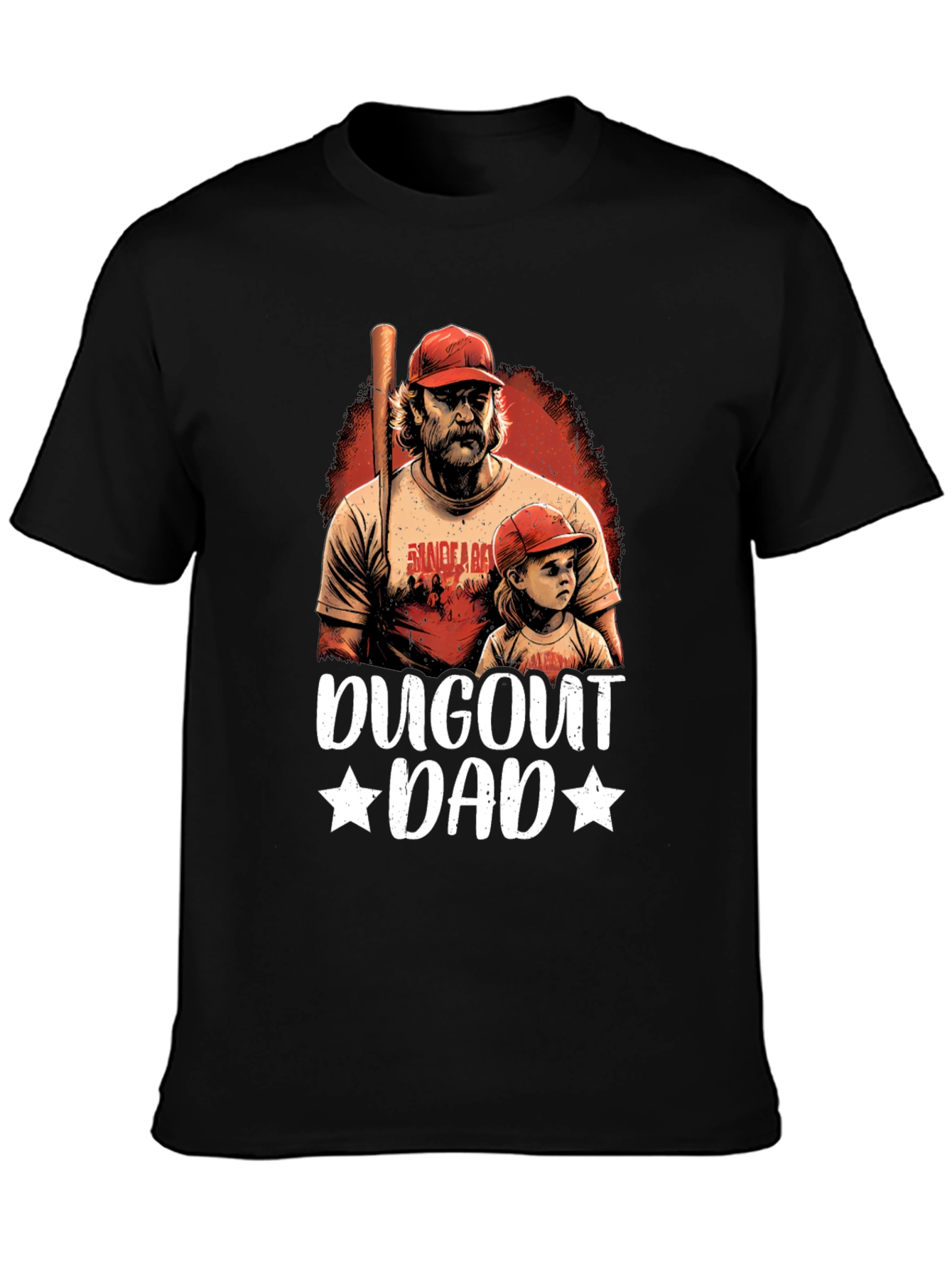 Dugout Dad Graphic Tee - Baseball Fan Apparel