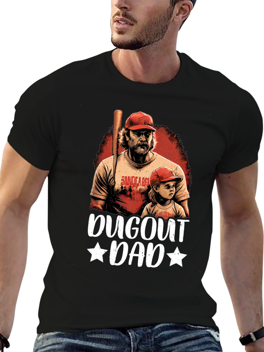 Dugout Dad Graphic Tee - Baseball Fan Apparel
