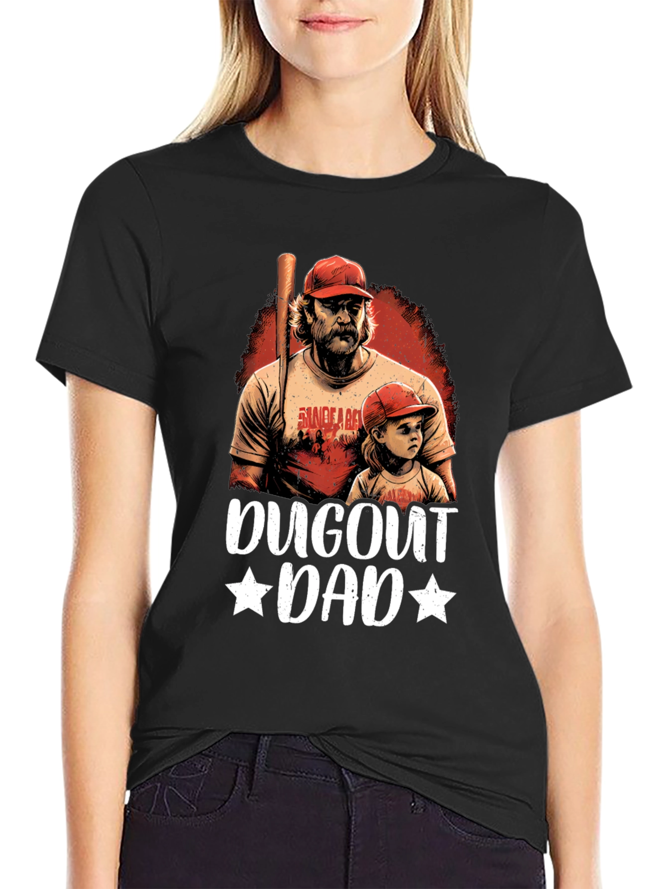 Dugout Dad Graphic Tee - Baseball Fan Apparel