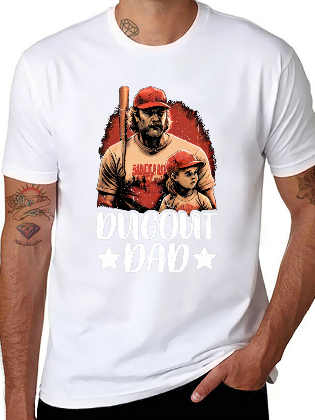 Dugout Dad Graphic Tee - Baseball Fan Apparel