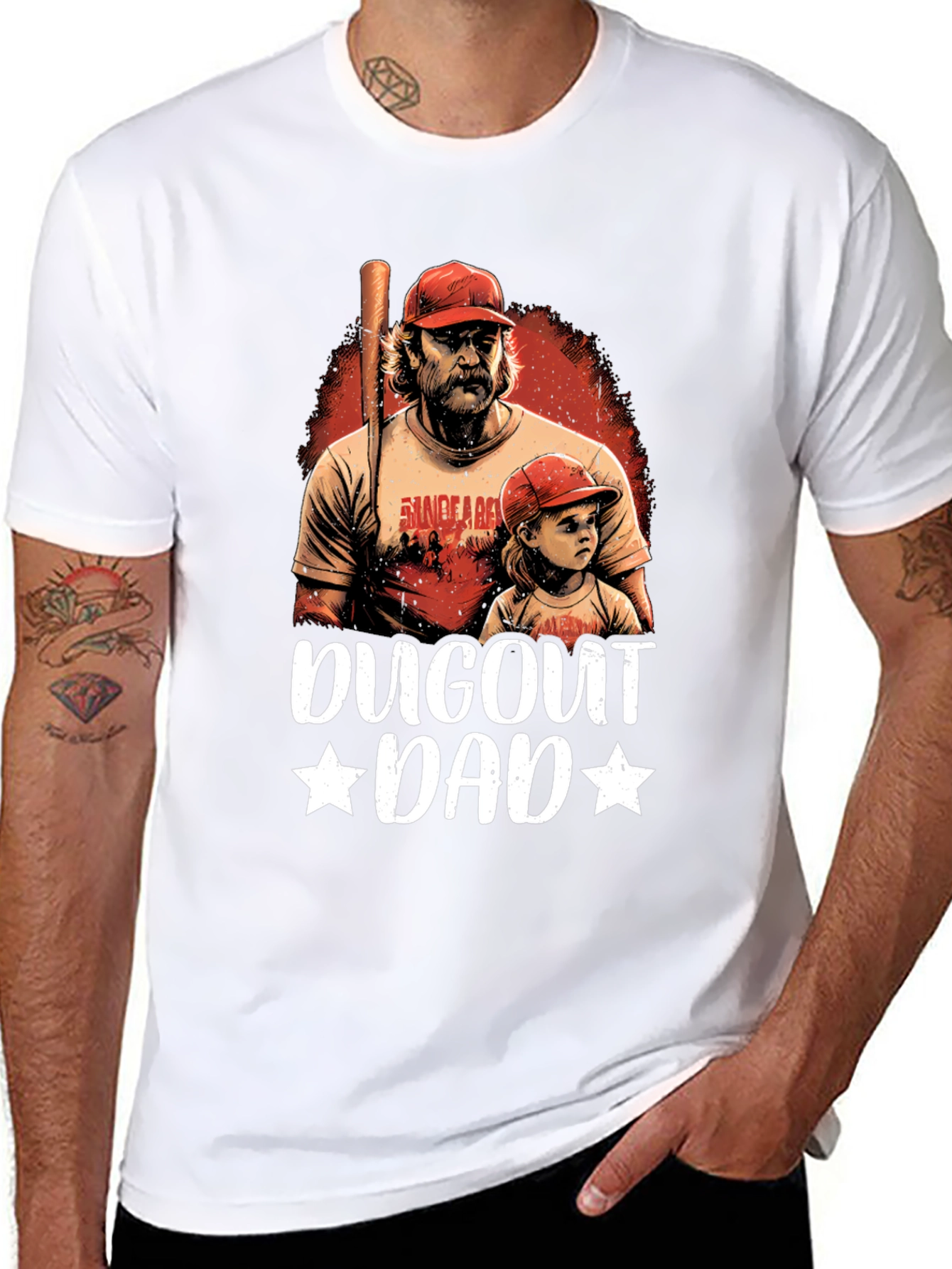 Dugout Dad Graphic Tee - Baseball Fan Apparel