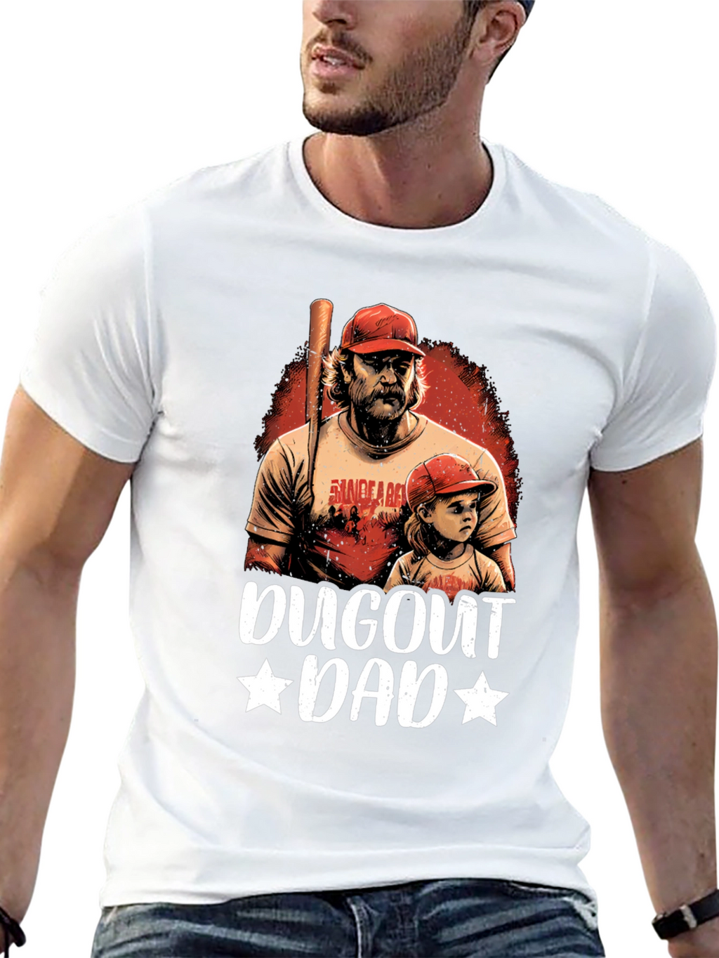 Dugout Dad Graphic Tee - Baseball Fan Apparel