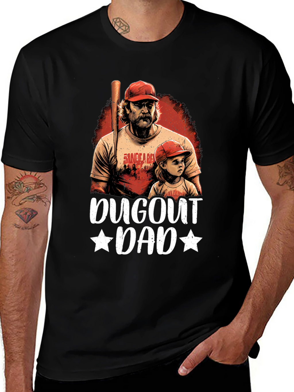 Dugout Dad Graphic Tee - Baseball Fan Apparel