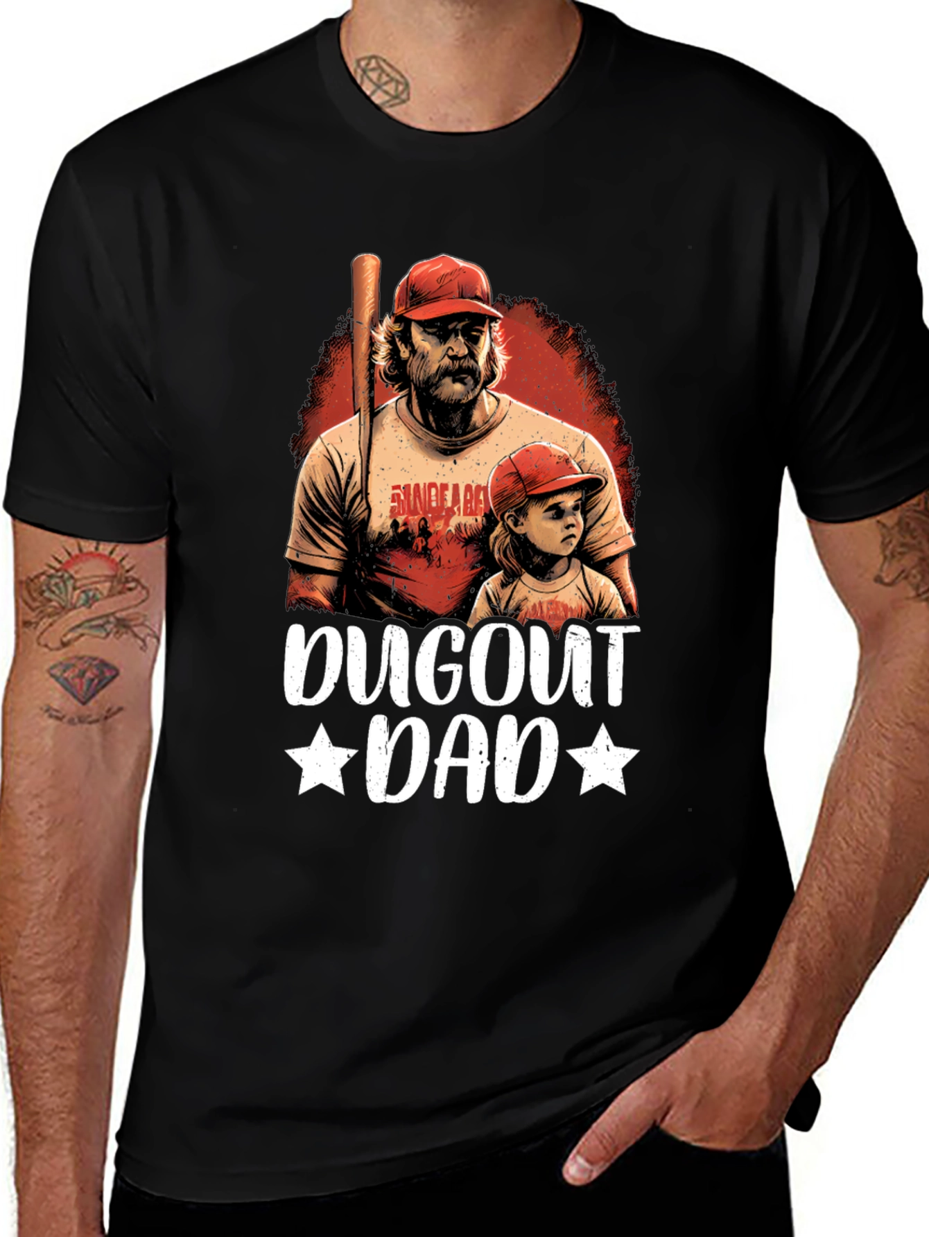 Dugout Dad Graphic Tee - Baseball Fan Apparel