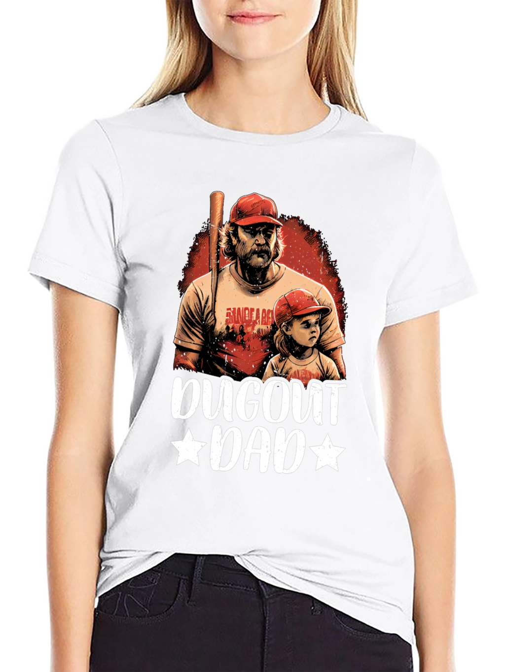 Dugout Dad Graphic Tee - Baseball Fan Apparel