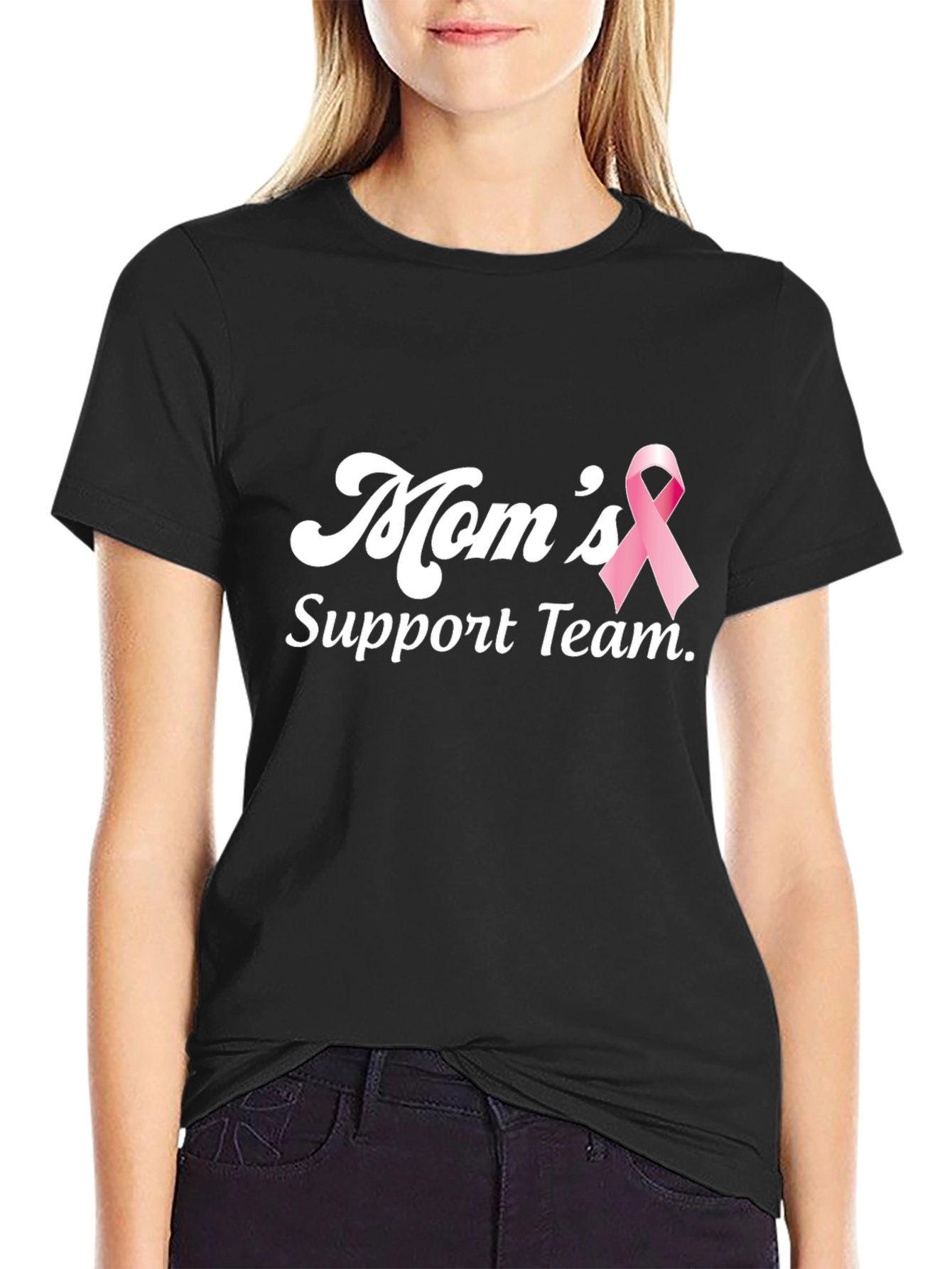 Moms Support Team T-Shirt - Breast Cancer Awareness Tee