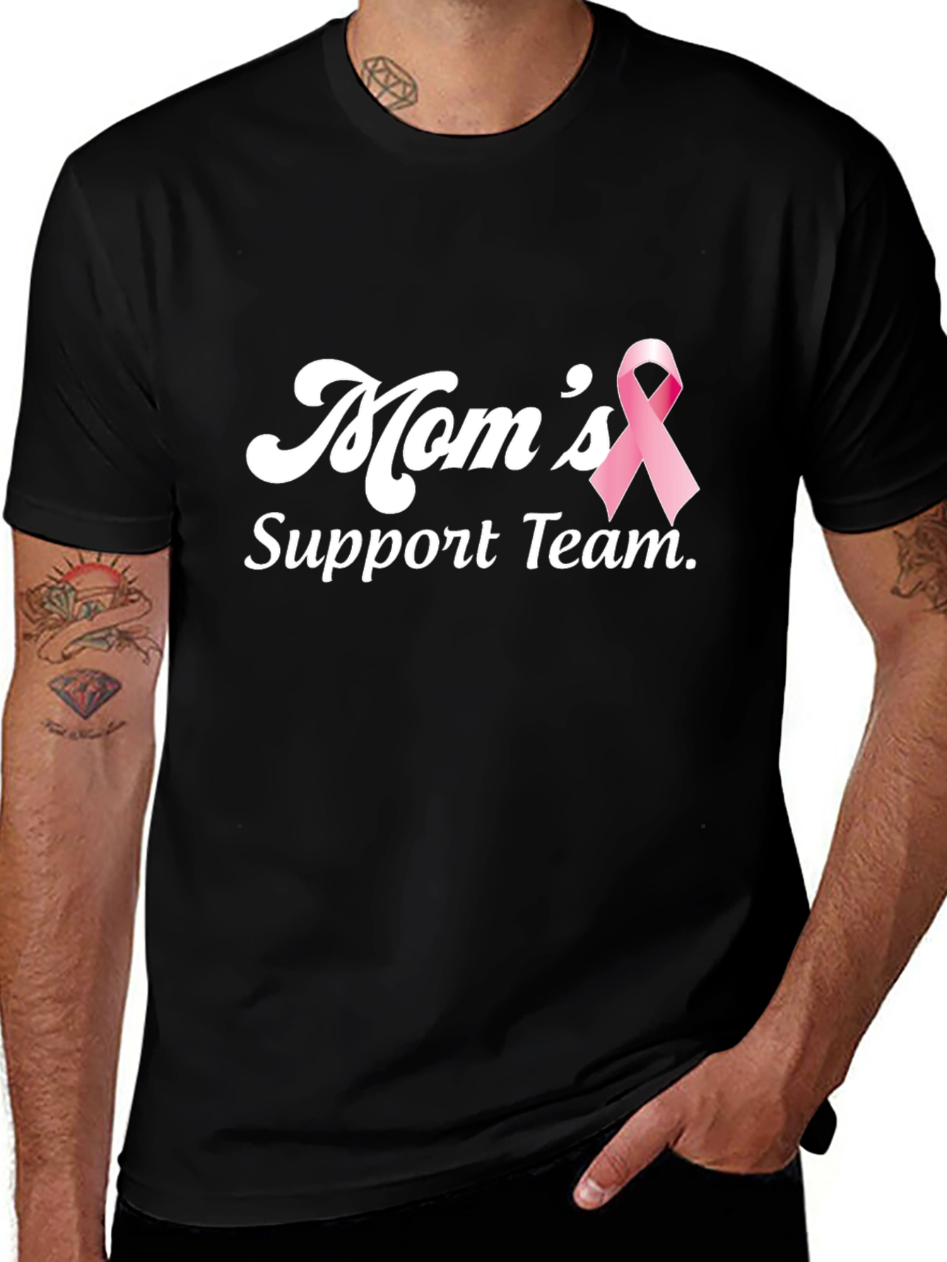 Moms Support Team T-Shirt - Breast Cancer Awareness Tee