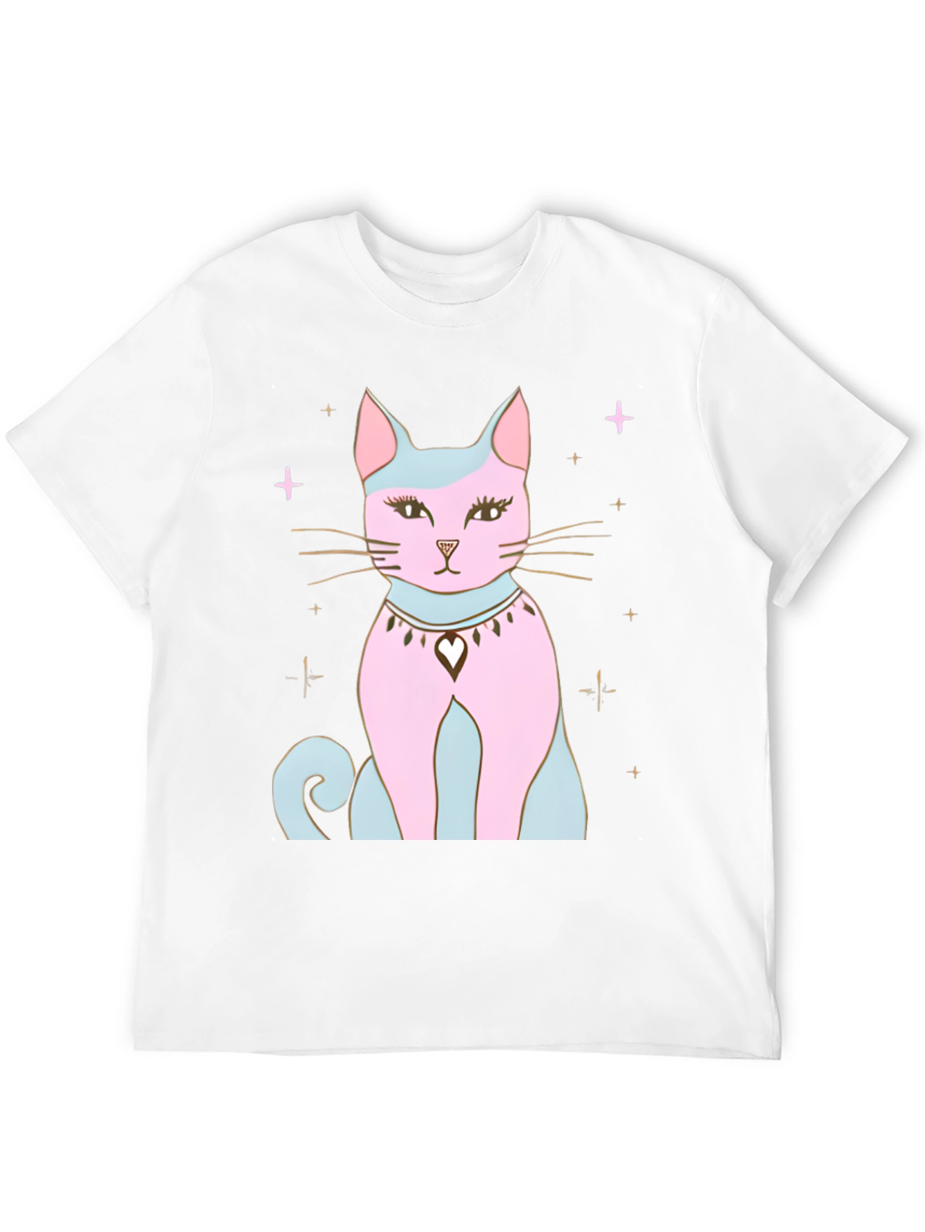 Mystical Cat Graphic Tee - Stylish Black T-Shirt