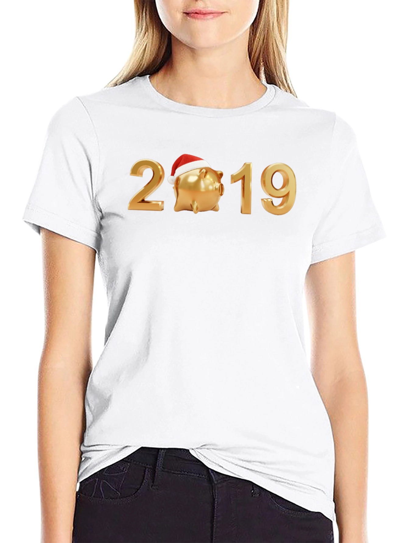 Festive 2019 Piggy Bank Graphic Tee - Black