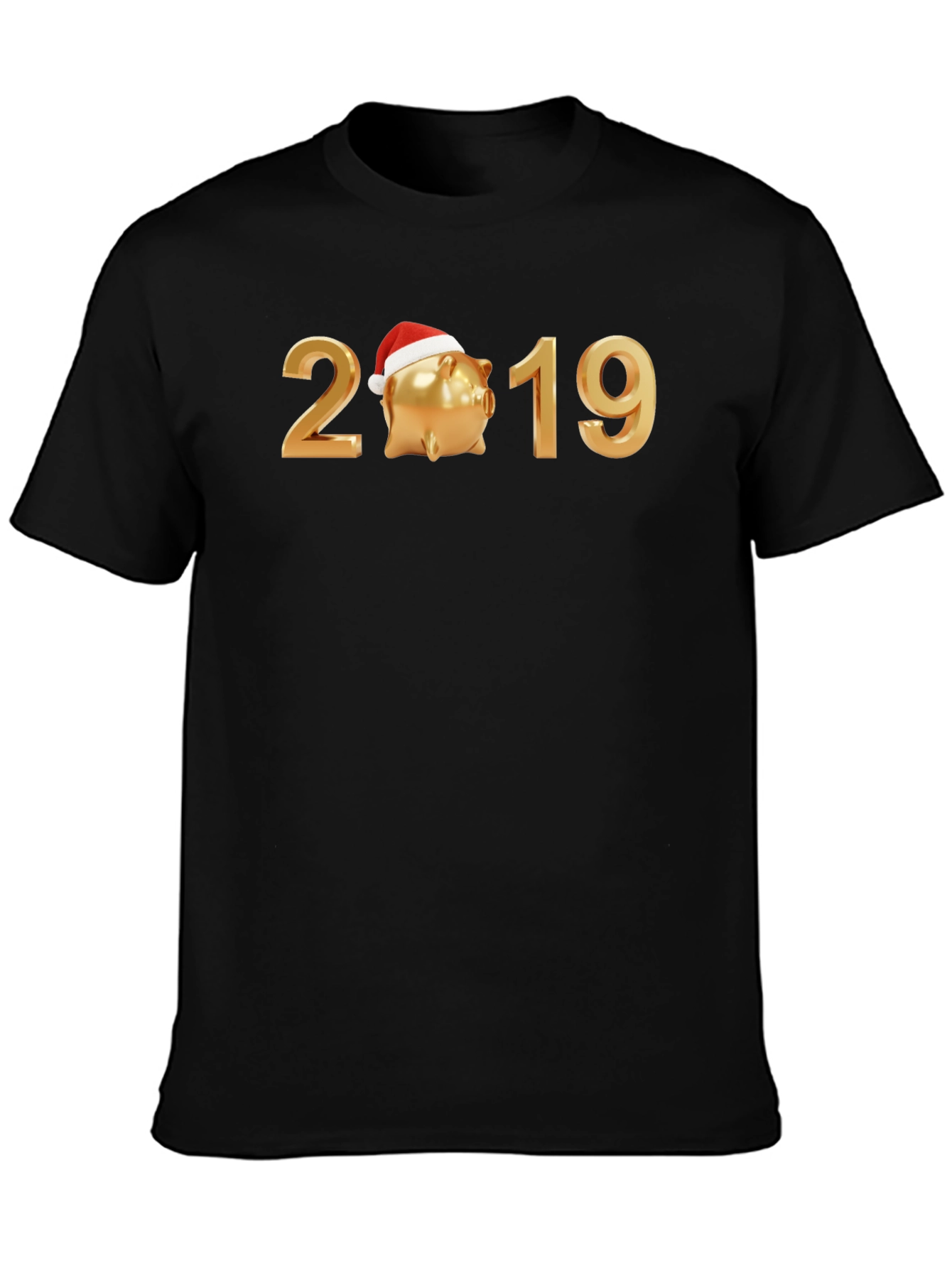 Festive 2019 Piggy Bank Graphic Tee - Black