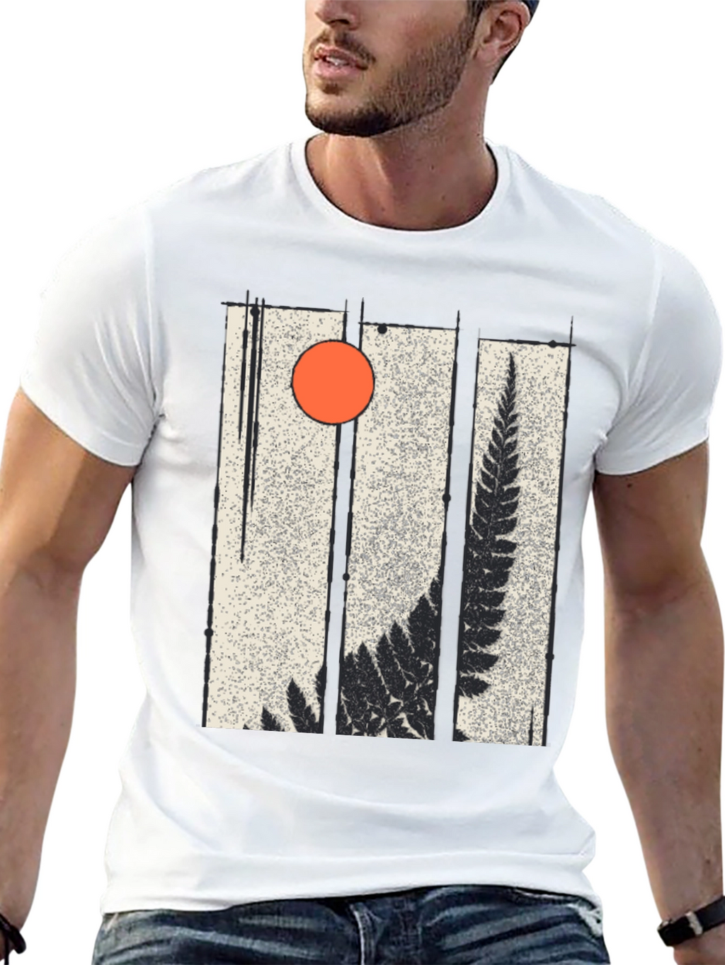 Fern & Sun Graphic Black T-Shirt