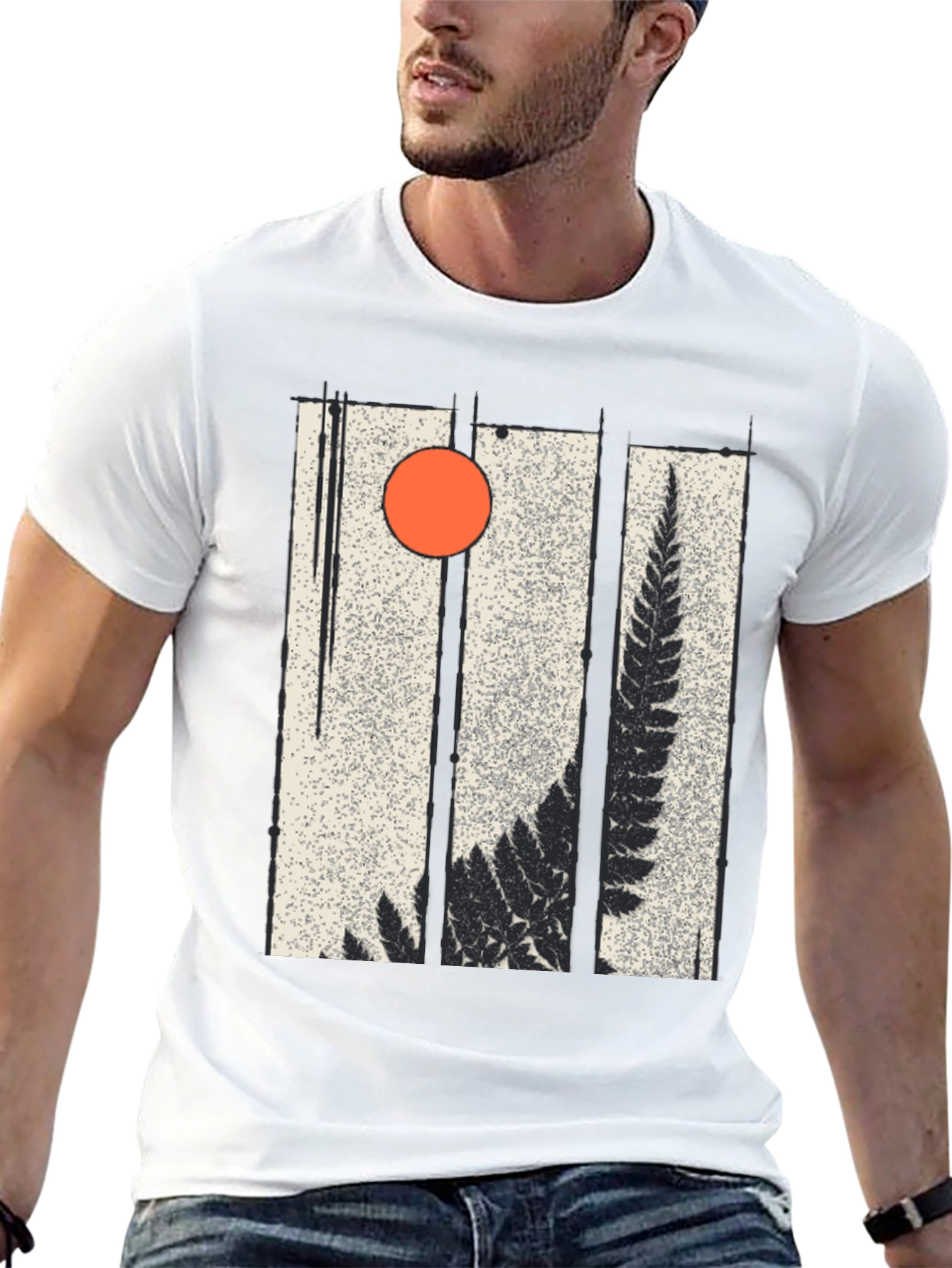 Fern & Sun Graphic Black T-Shirt