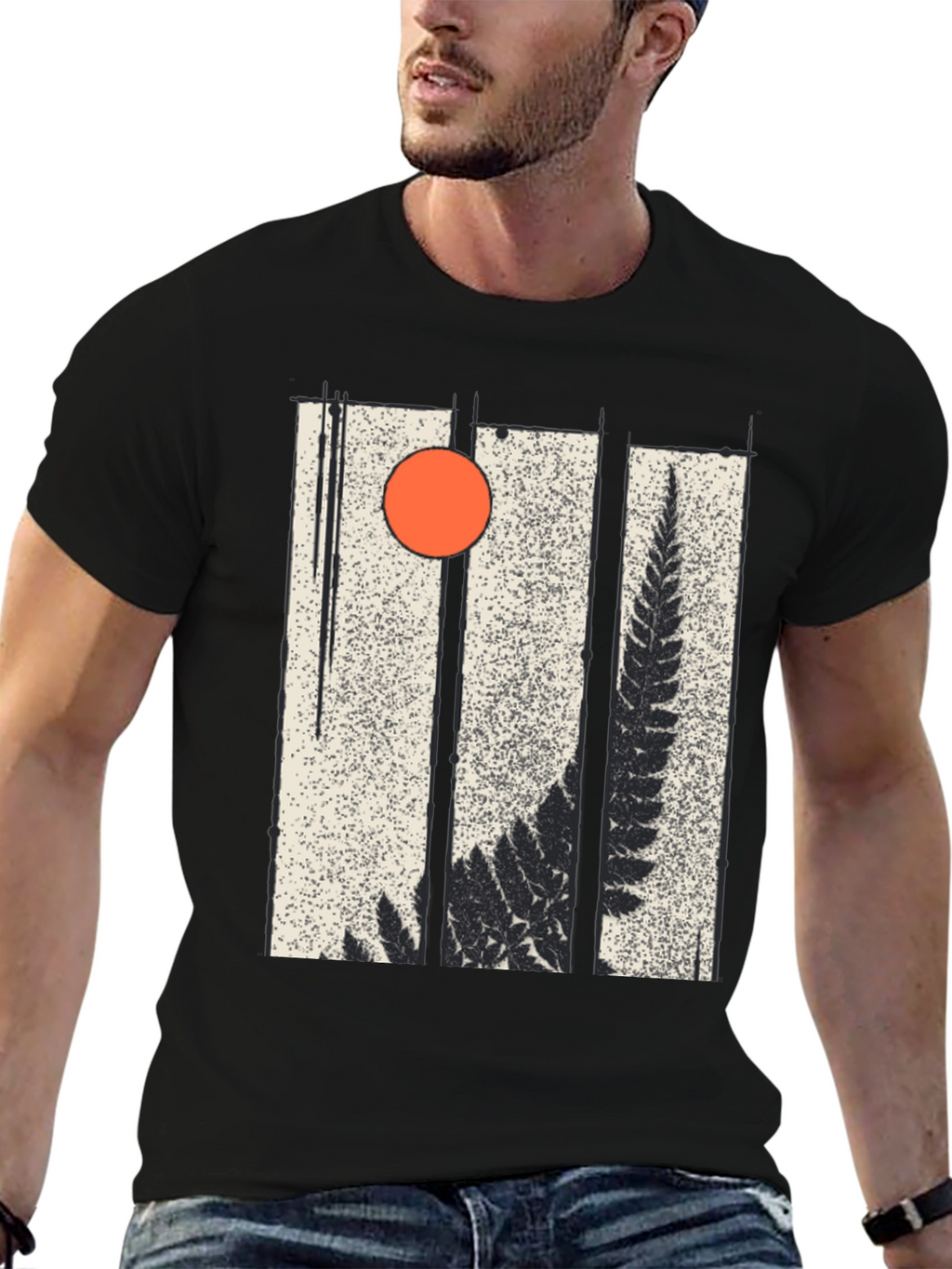 Fern & Sun Graphic Black T-Shirt