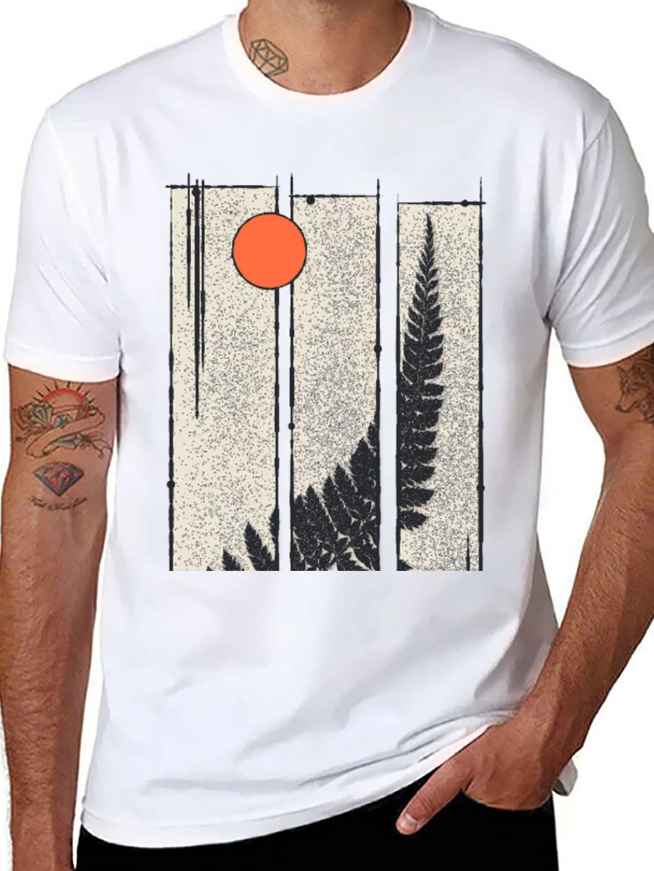 Fern & Sun Graphic Black T-Shirt