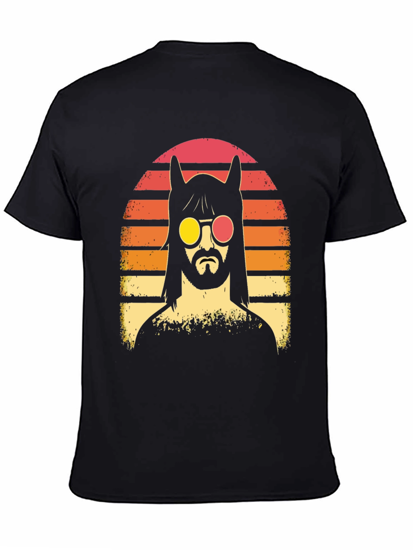 Retro Llama Sunset Graphic T-Shirt