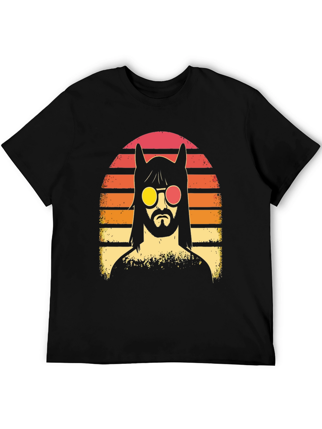 Retro Llama Sunset Graphic T-Shirt