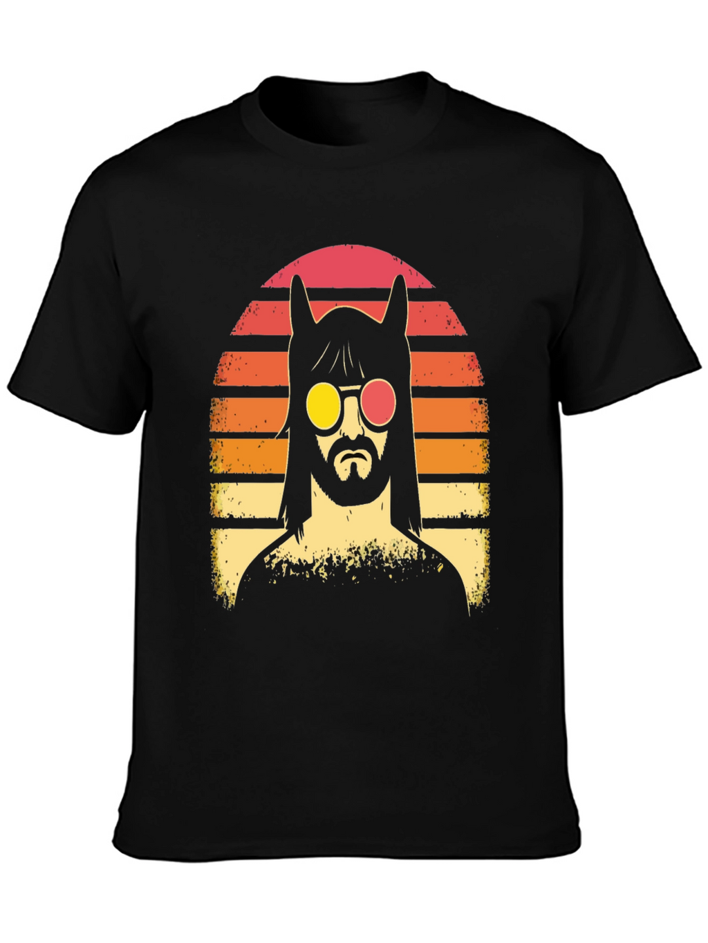 Retro Llama Sunset Graphic T-Shirt