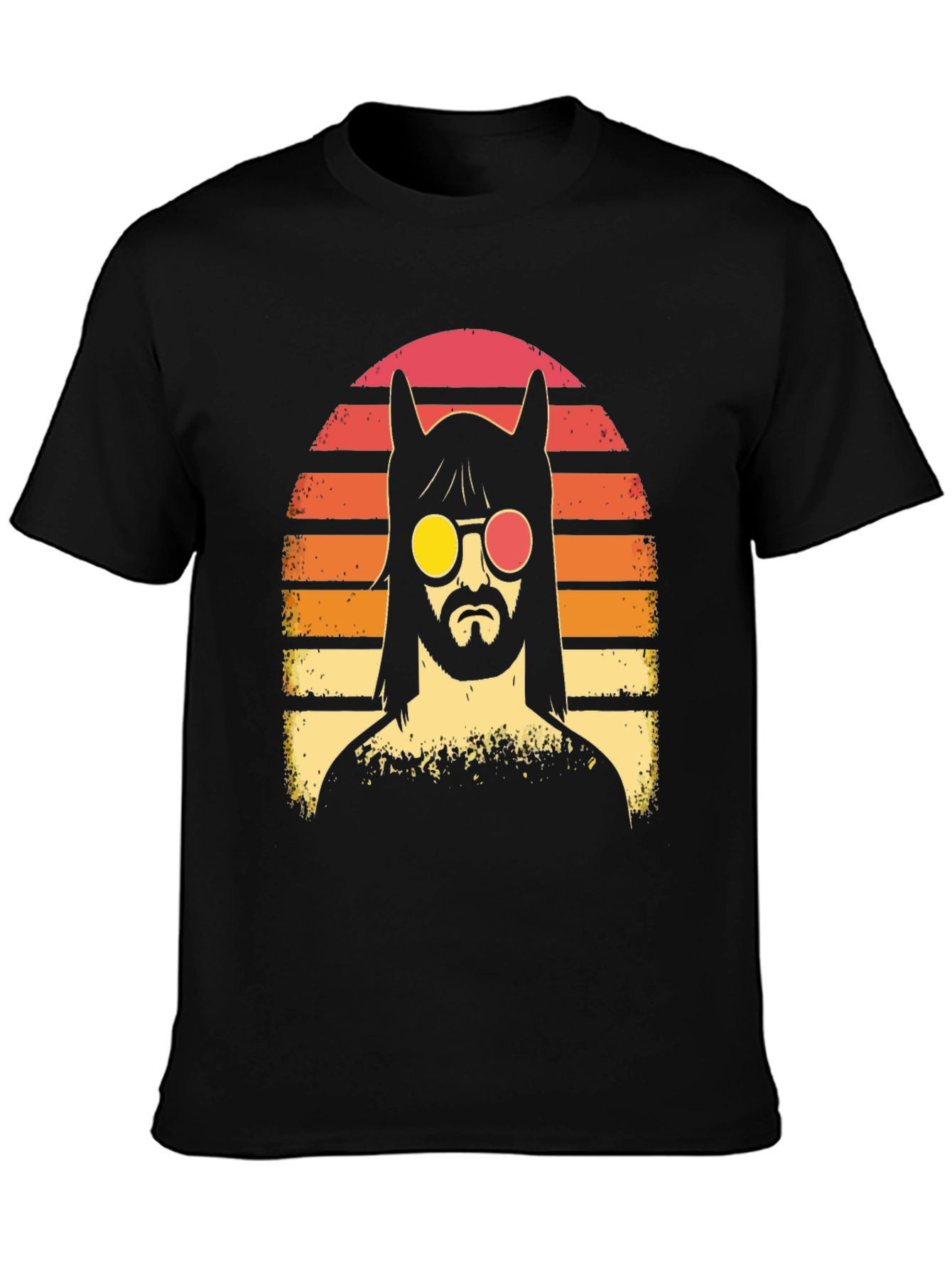 Retro Llama Sunset Graphic T-Shirt