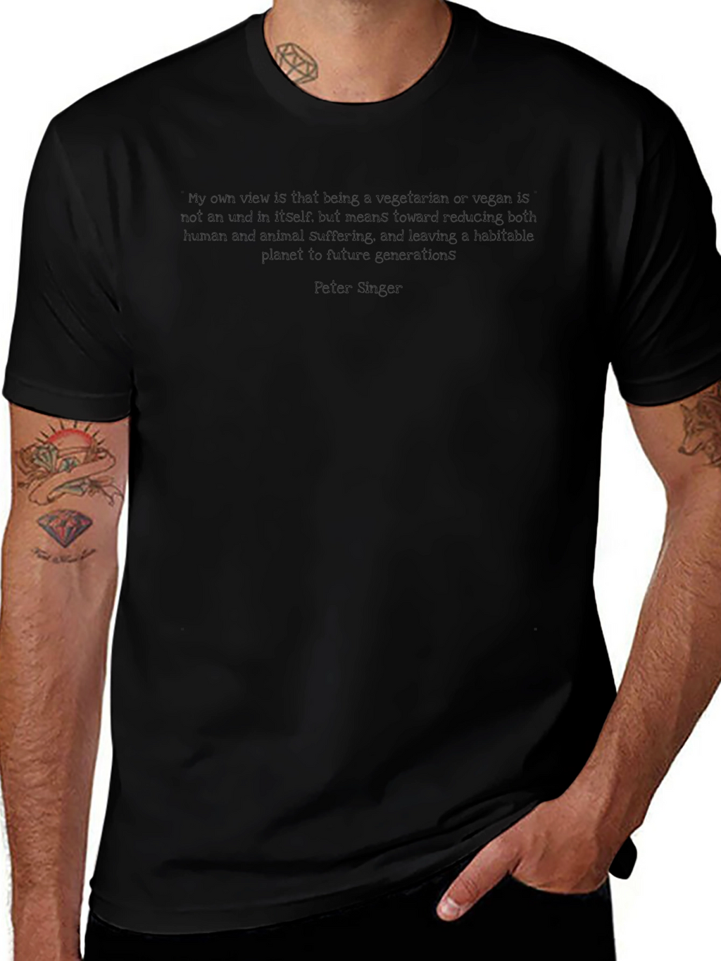 Vegetarian/Vegan Philosophy T-Shirt - Peter Singer Quote