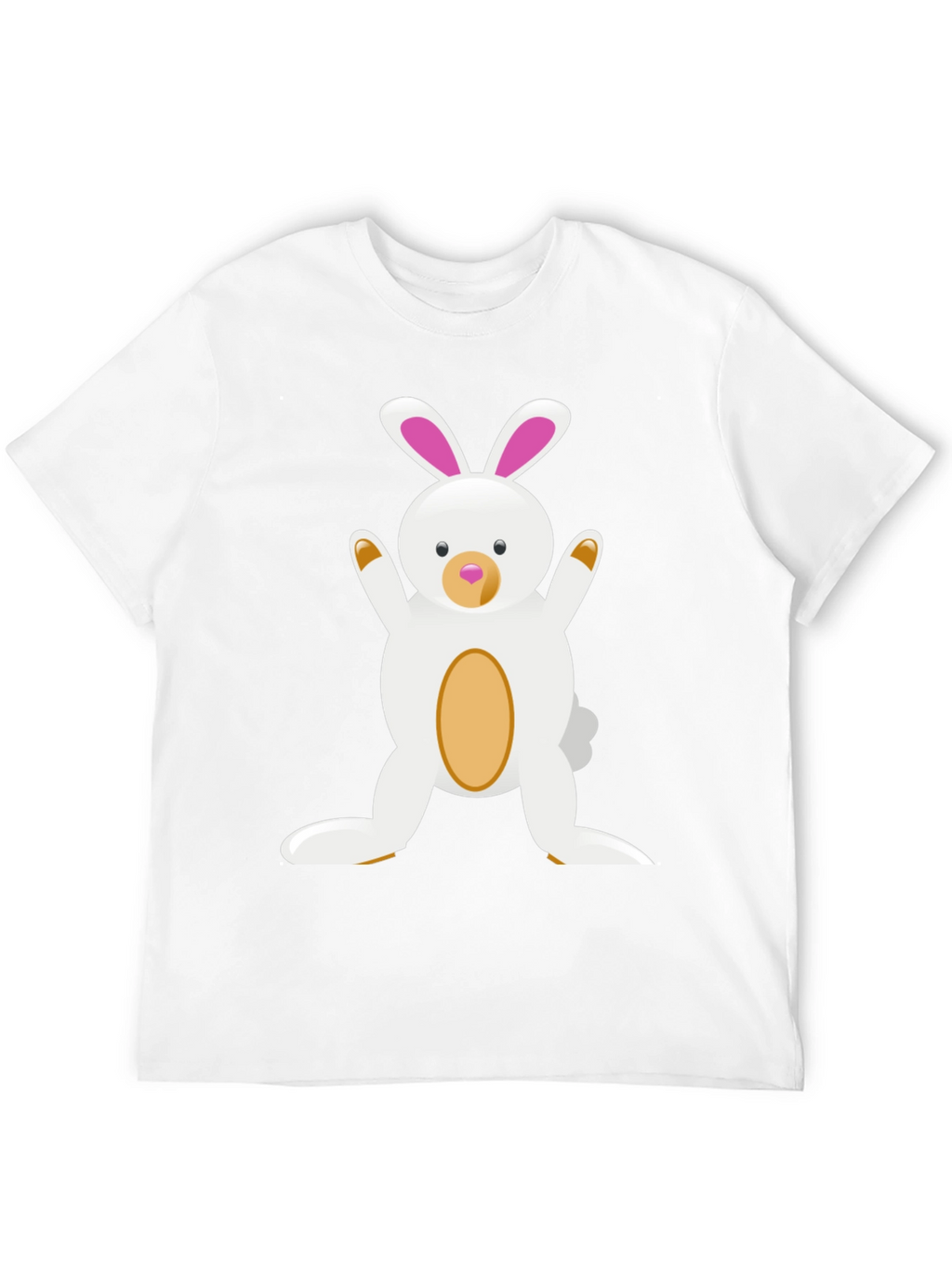 Cute Cartoon Easter Bunny Black T-Shirt