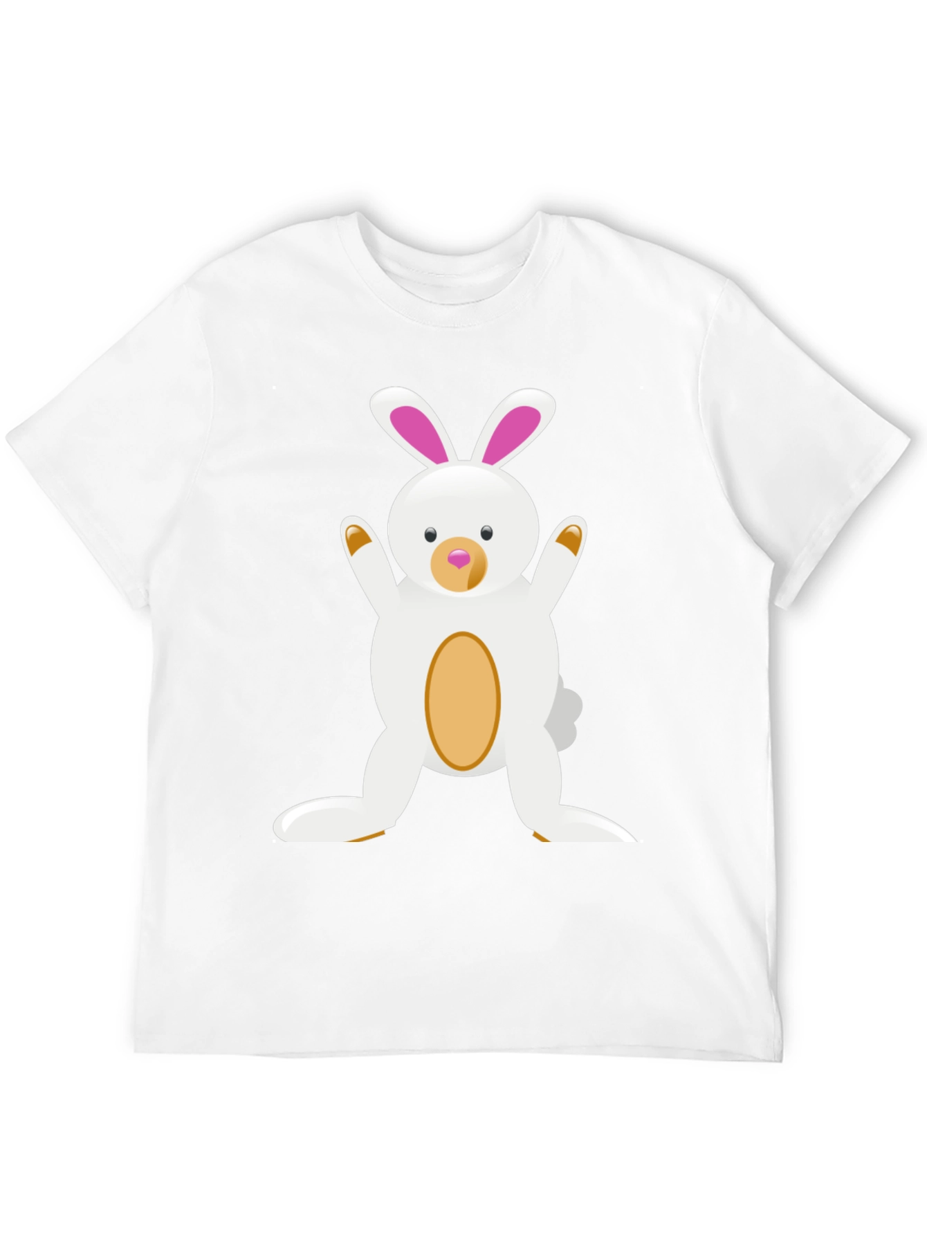 Cute Cartoon Easter Bunny Black T-Shirt