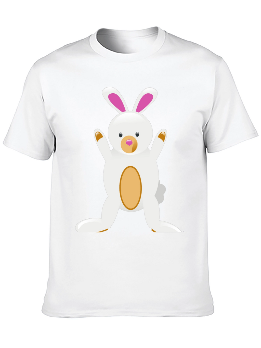 Cute Cartoon Easter Bunny Black T-Shirt