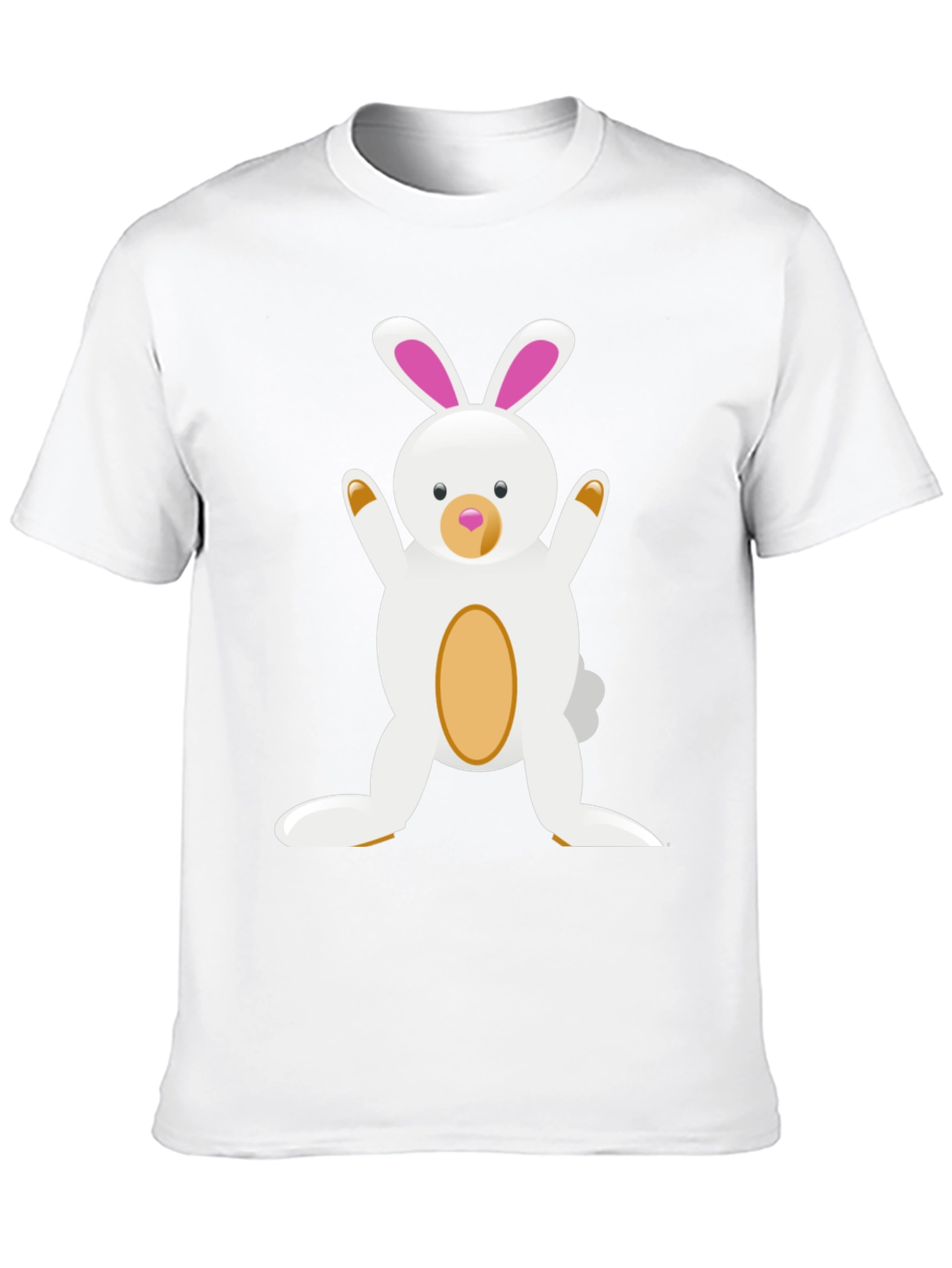 Cute Cartoon Easter Bunny Black T-Shirt