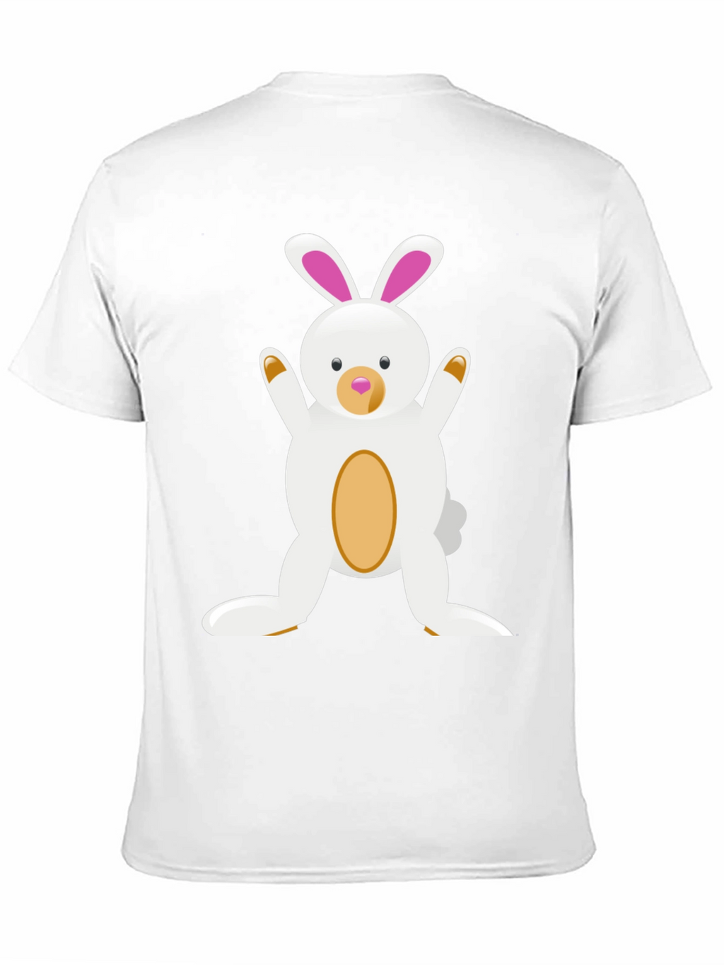 Cute Cartoon Easter Bunny Black T-Shirt
