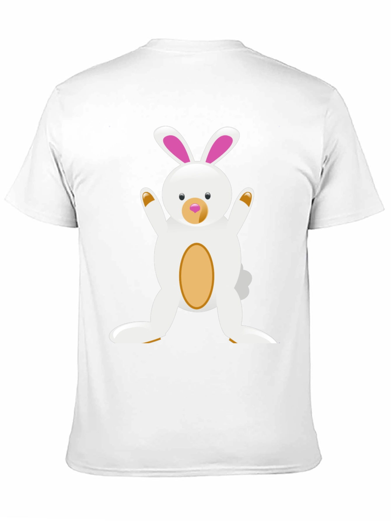 Cute Cartoon Easter Bunny Black T-Shirt