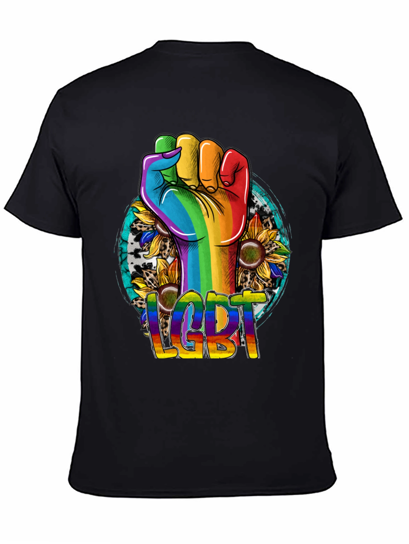 LGBT Pride Rainbow Fist Sunflower T-Shirt