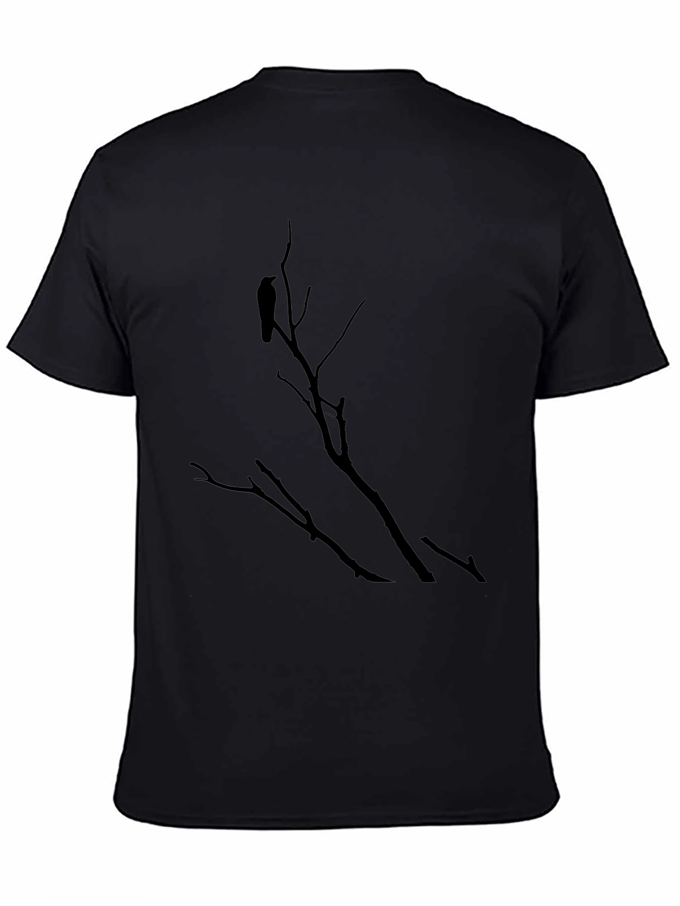Raven on Branch Black T-Shirt