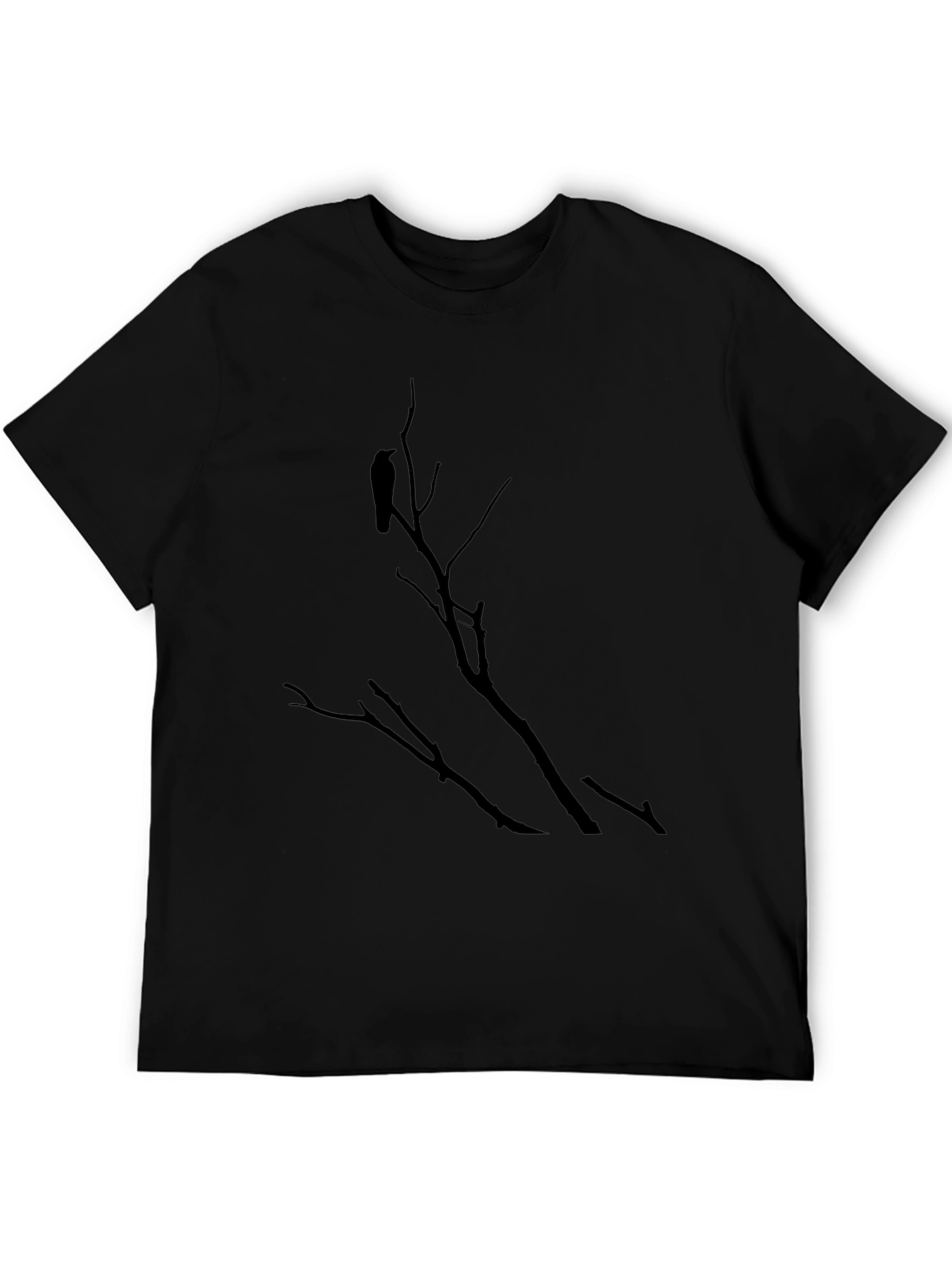 Raven on Branch Black T-Shirt