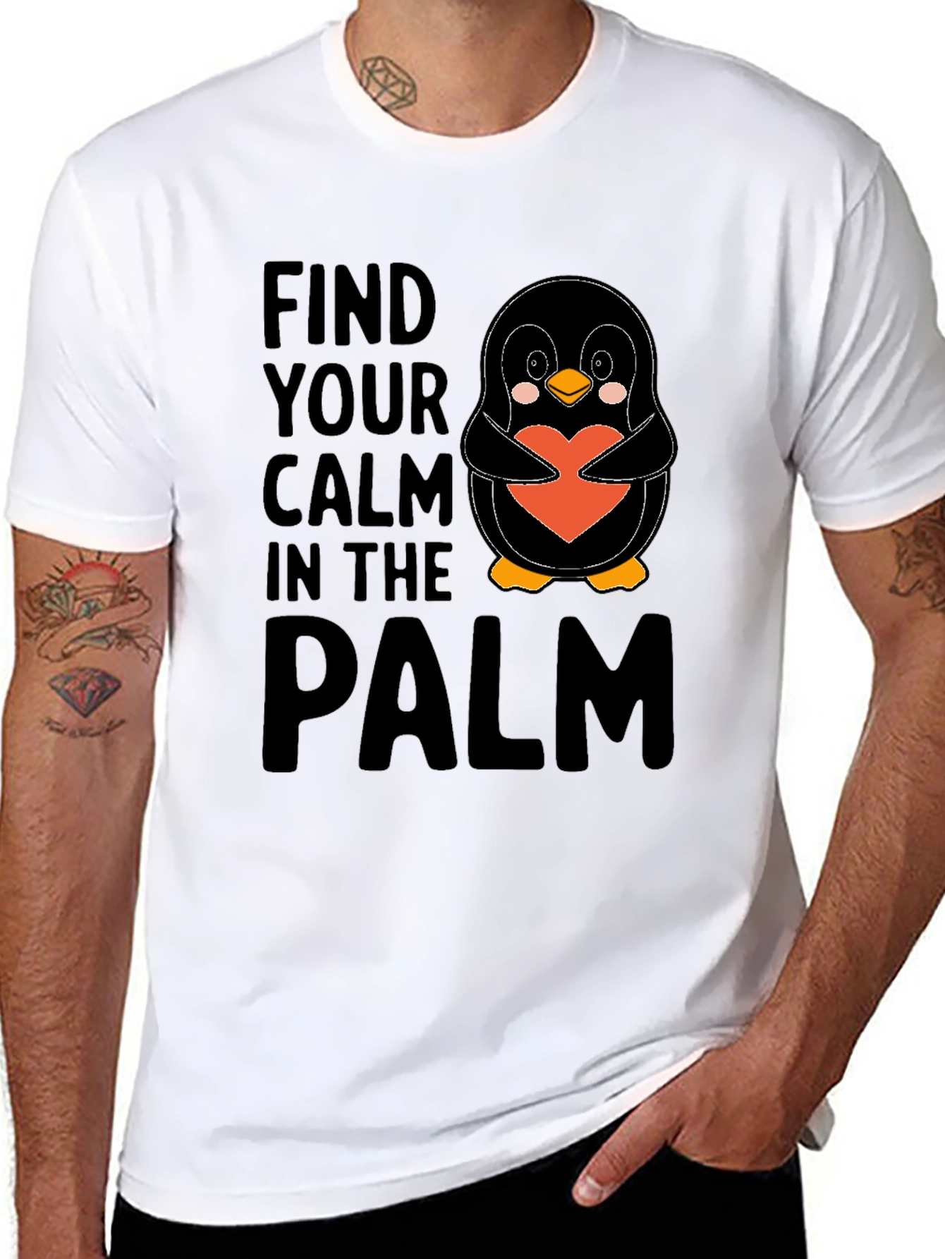Penguin Heart T-Shirt - Find Your Calm
