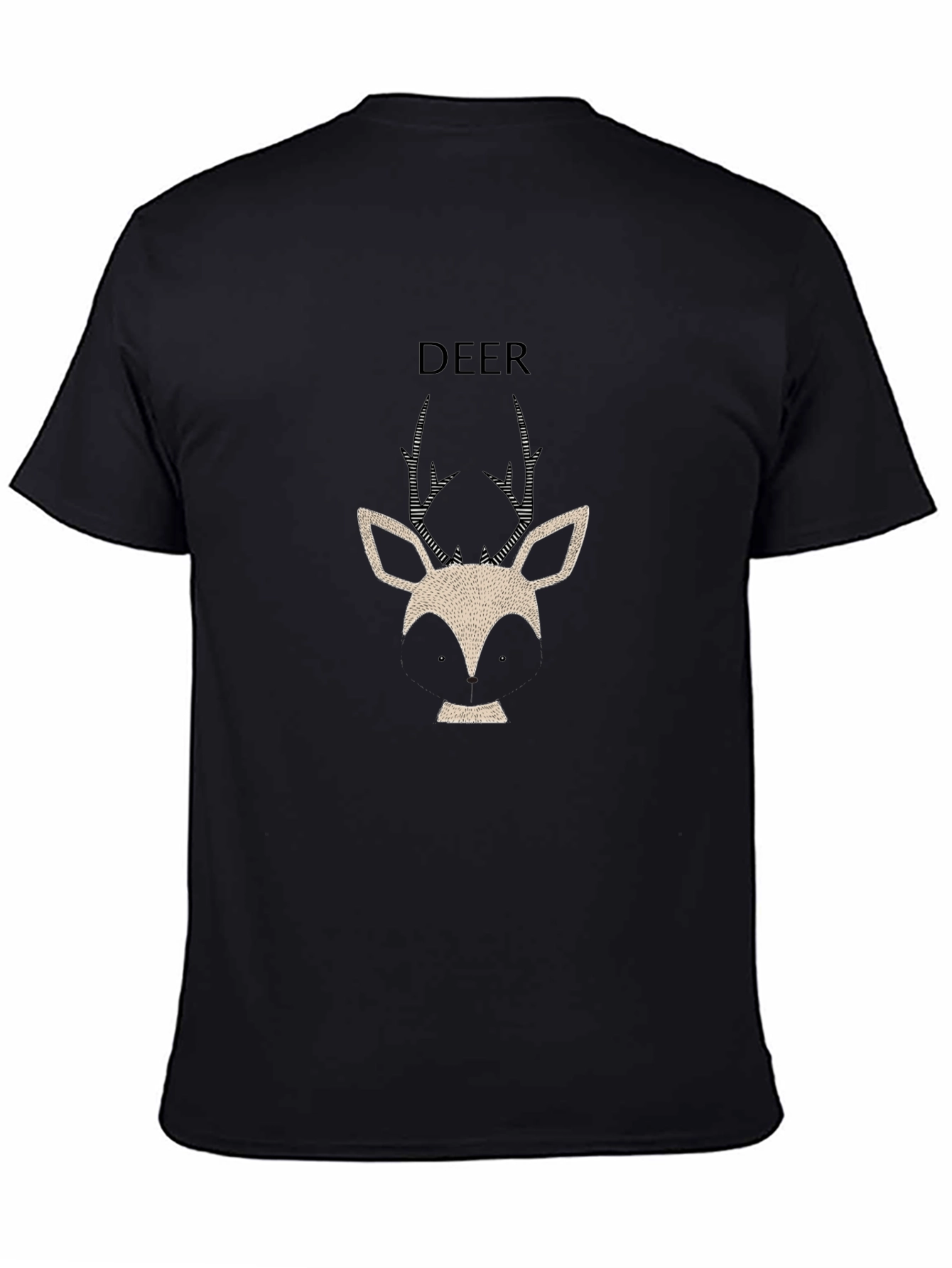 Deer Graphic Tee - Stylish Mens Black T-Shirt