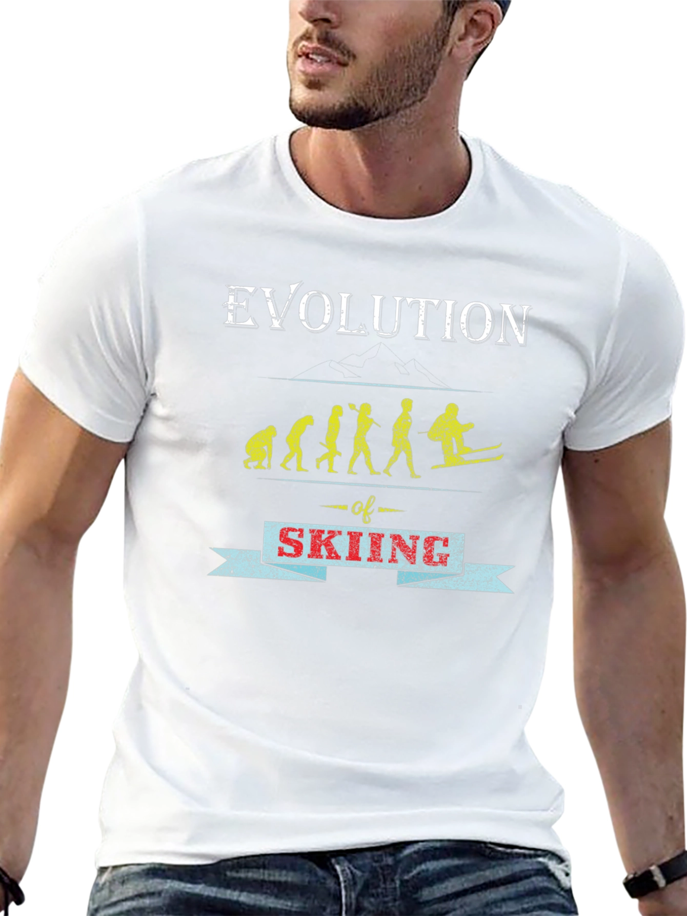 Evolution of Skiing Graphic Tee - Black