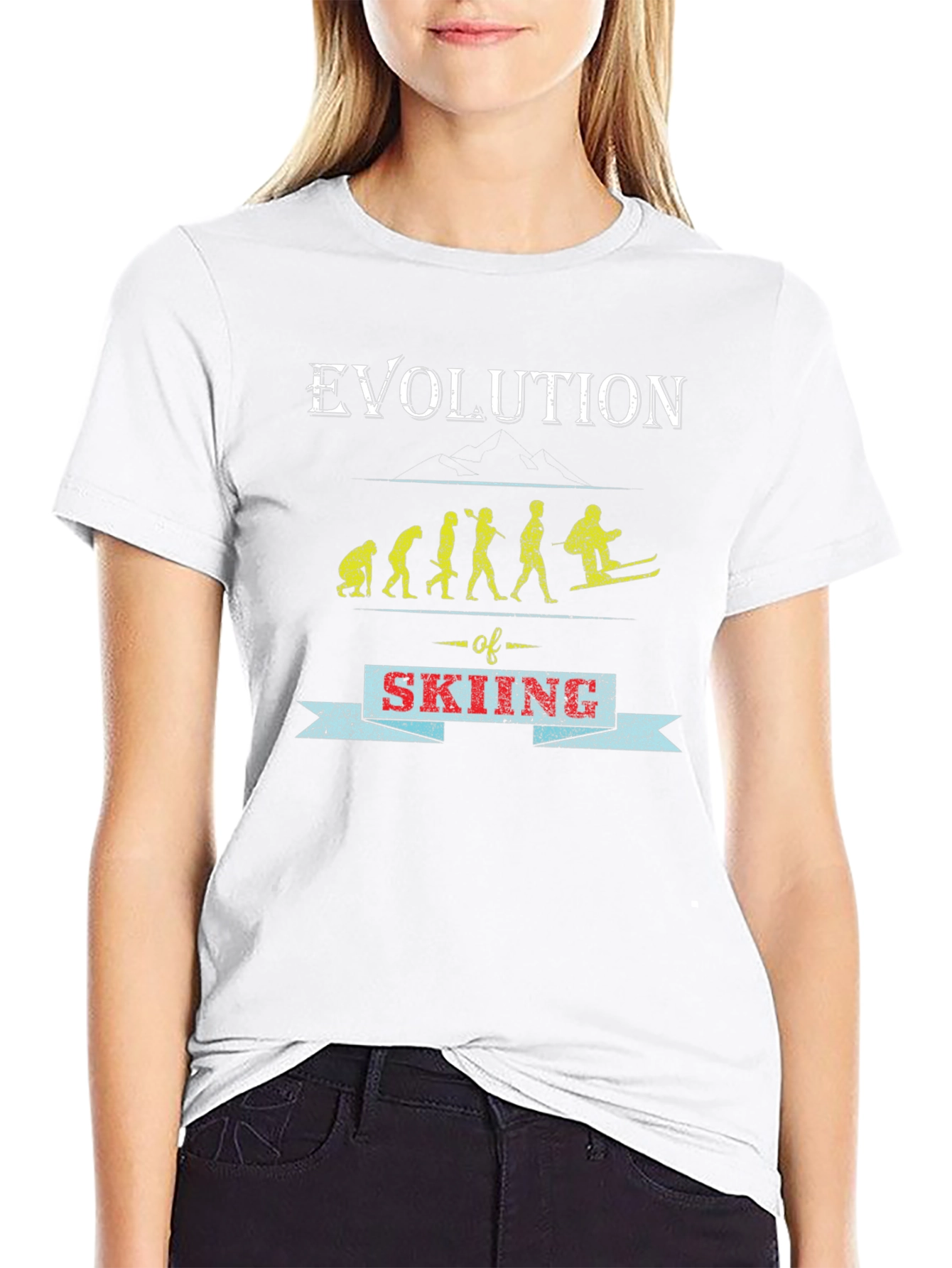 Evolution of Skiing Graphic Tee - Black