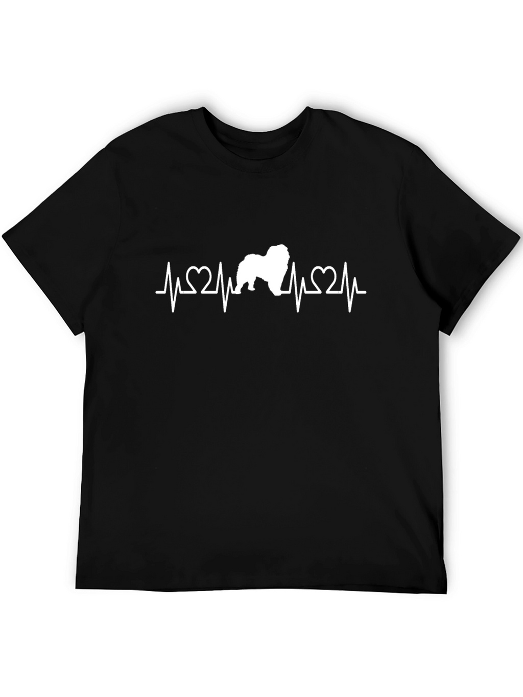 Dog Heartbeat T-Shirt - Black Cotton Graphic Tee