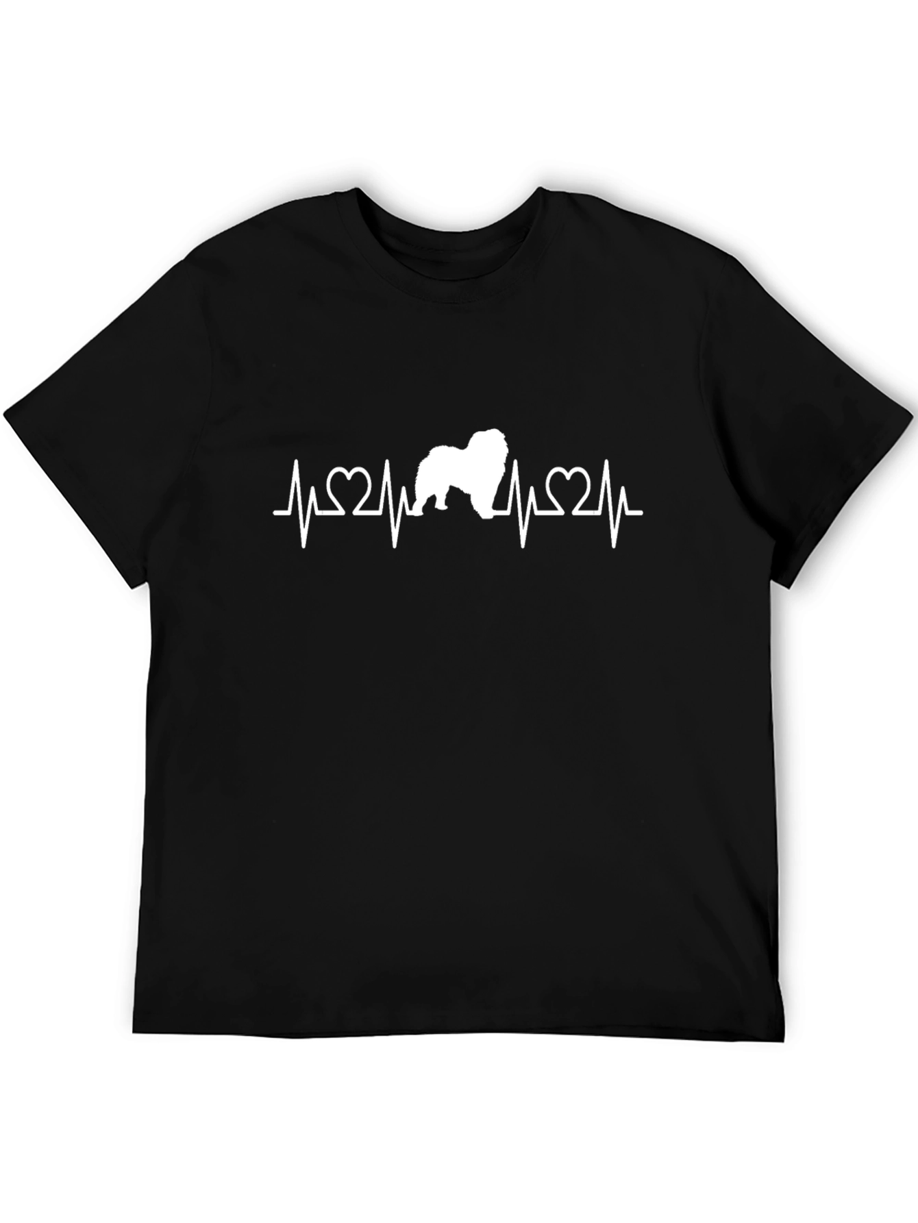Dog Heartbeat T-Shirt - Black Cotton Graphic Tee