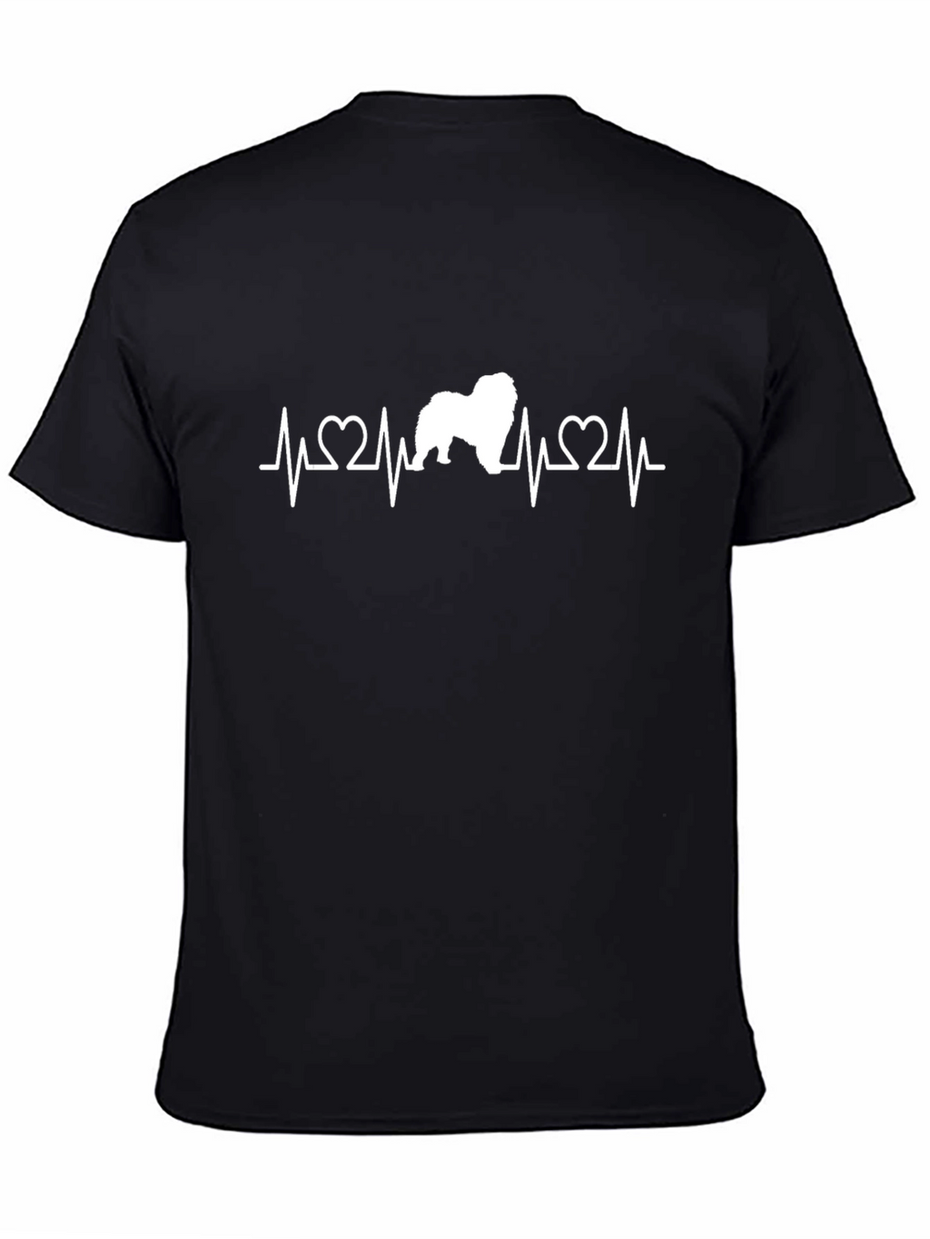 Dog Heartbeat T-Shirt - Black Cotton Graphic Tee