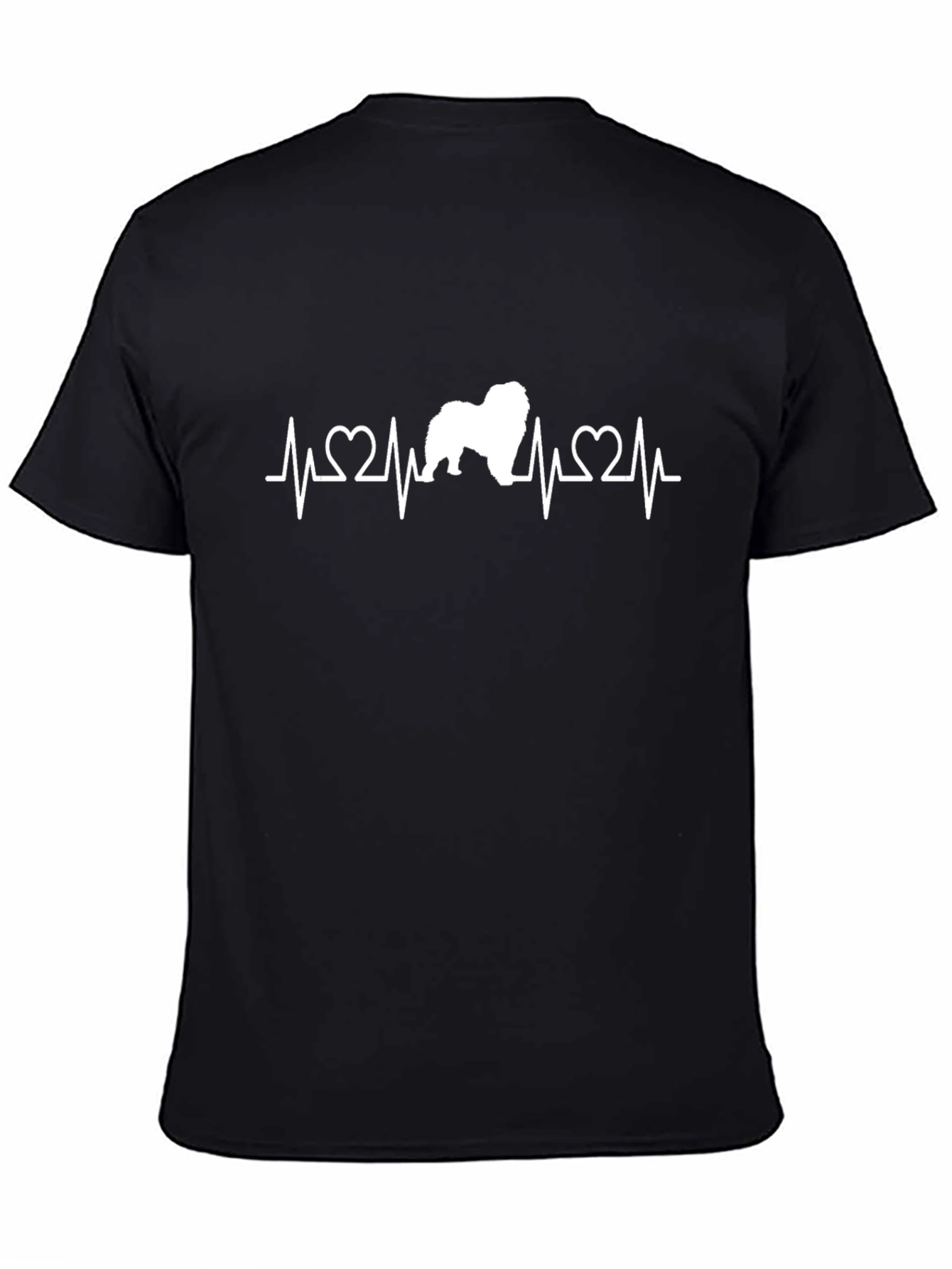 Dog Heartbeat T-Shirt - Black Cotton Graphic Tee