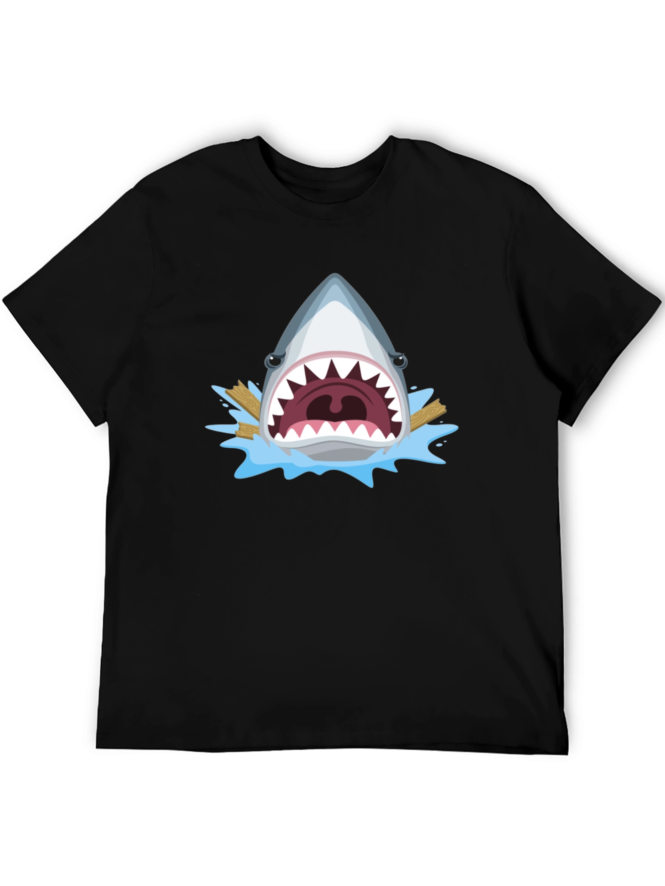 Shark Attack Graphic Tee - Mens Black T-Shirt