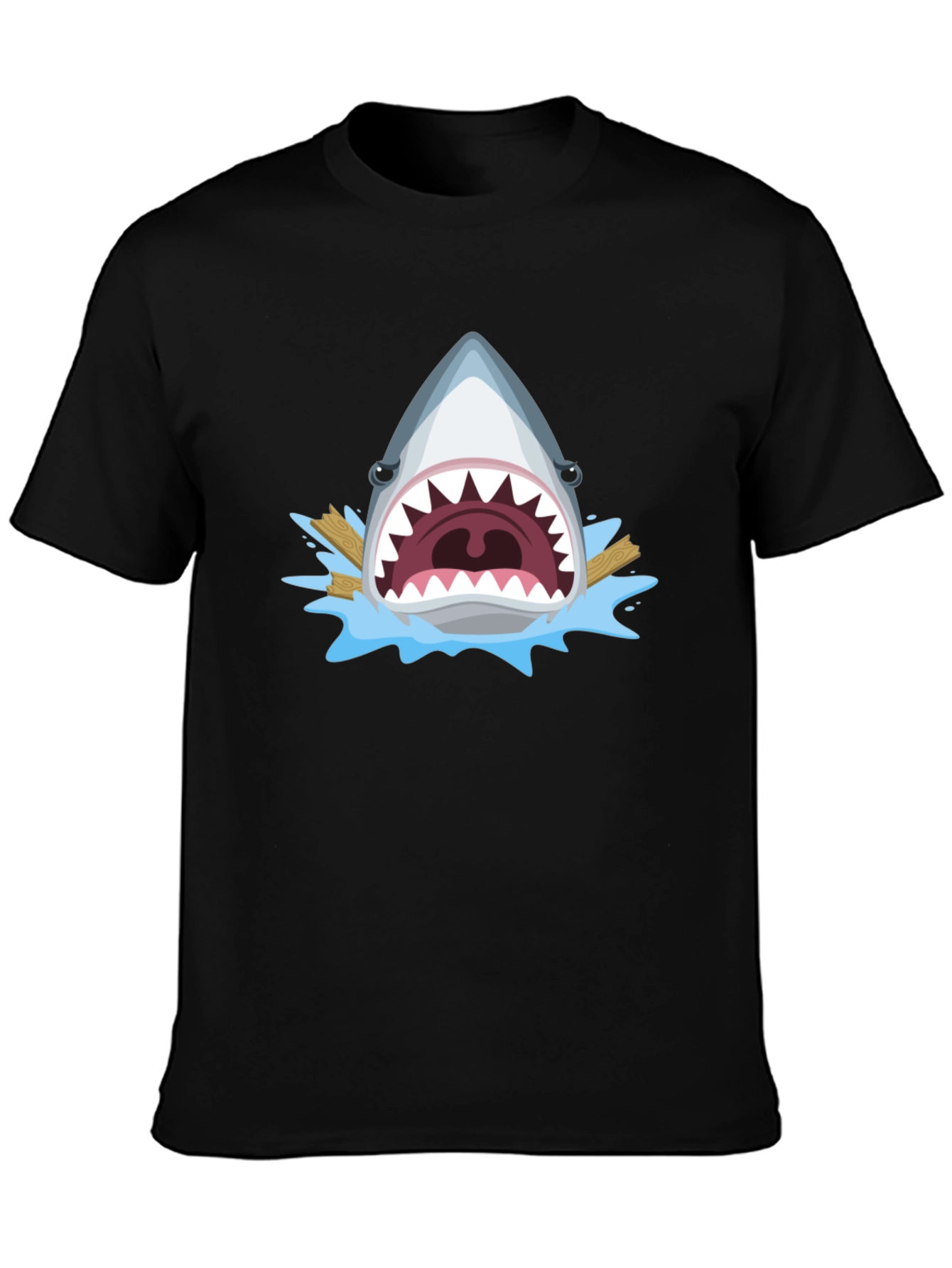 Shark Attack Graphic Tee - Mens Black T-Shirt