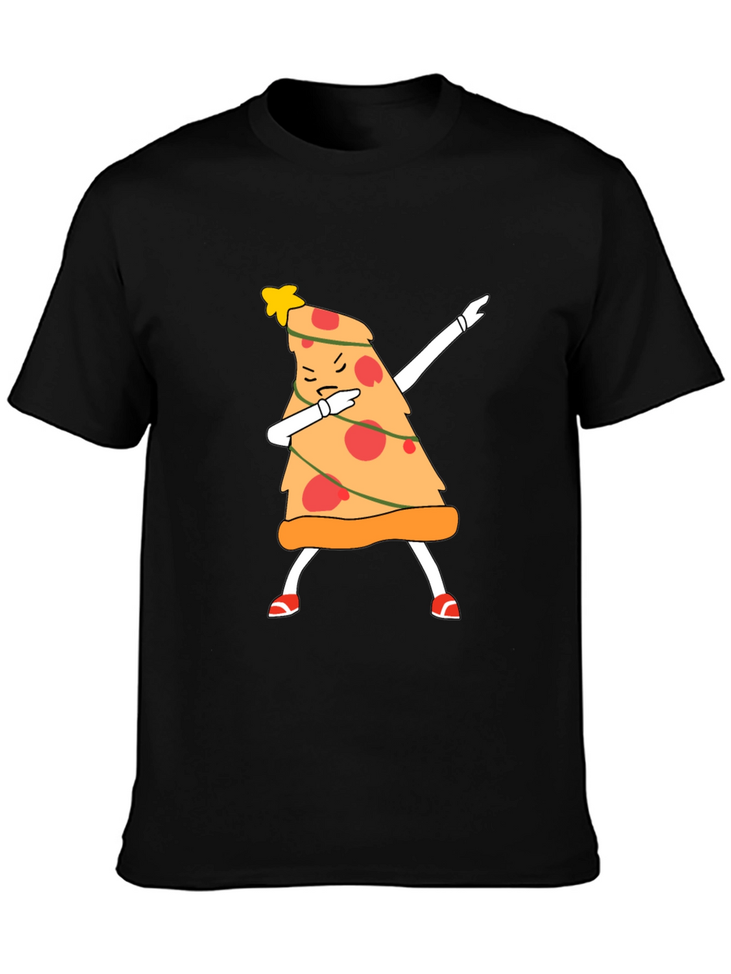 Dabbing Pizza Slice Christmas Tree T-Shirt