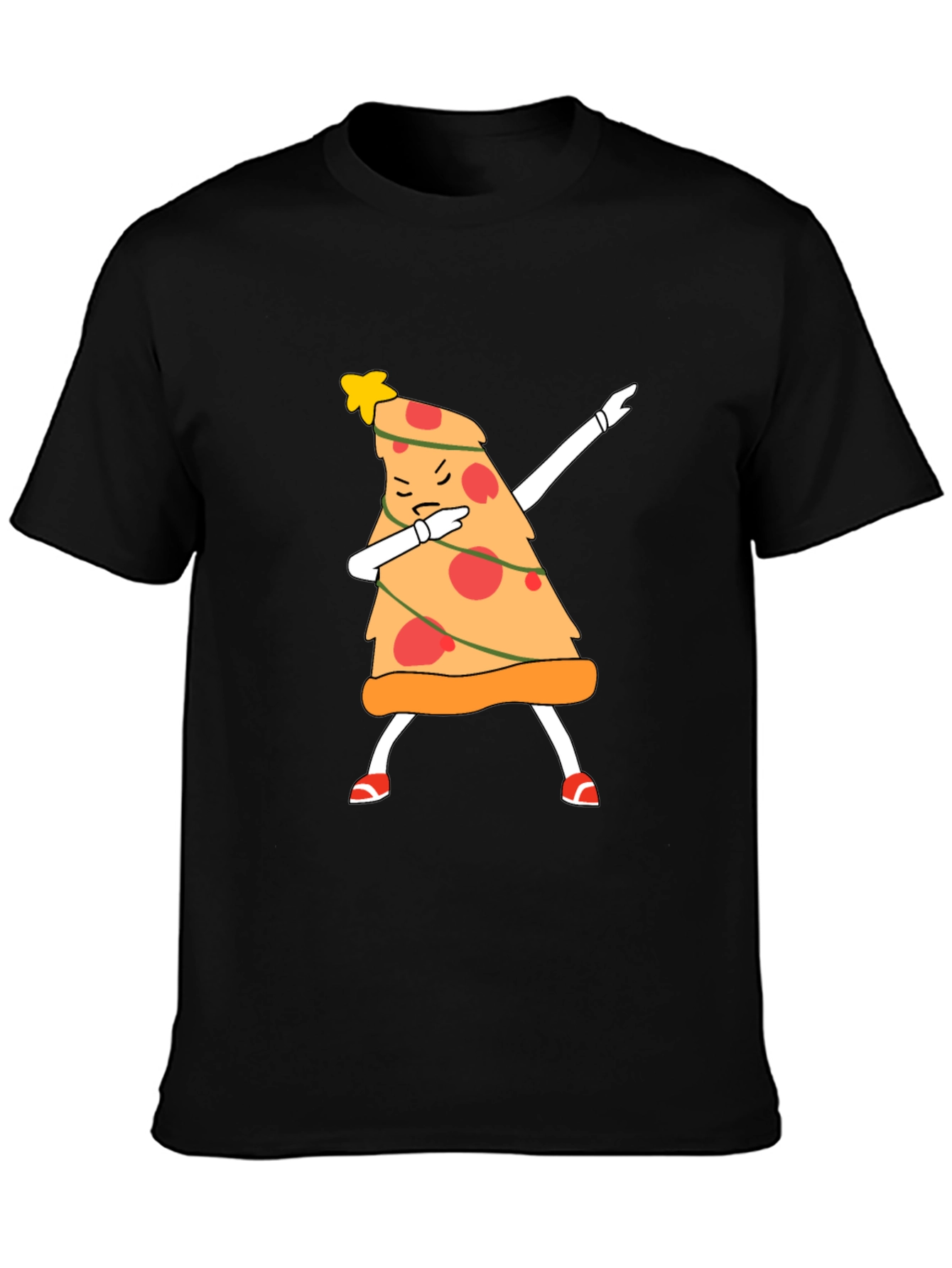 Dabbing Pizza Slice Christmas Tree T-Shirt