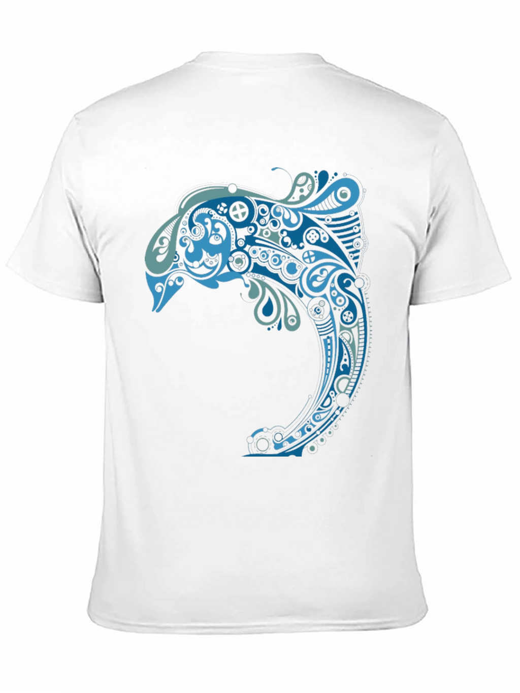 Abstract Dolphin Graphic Tee - Mens Black T-Shirt