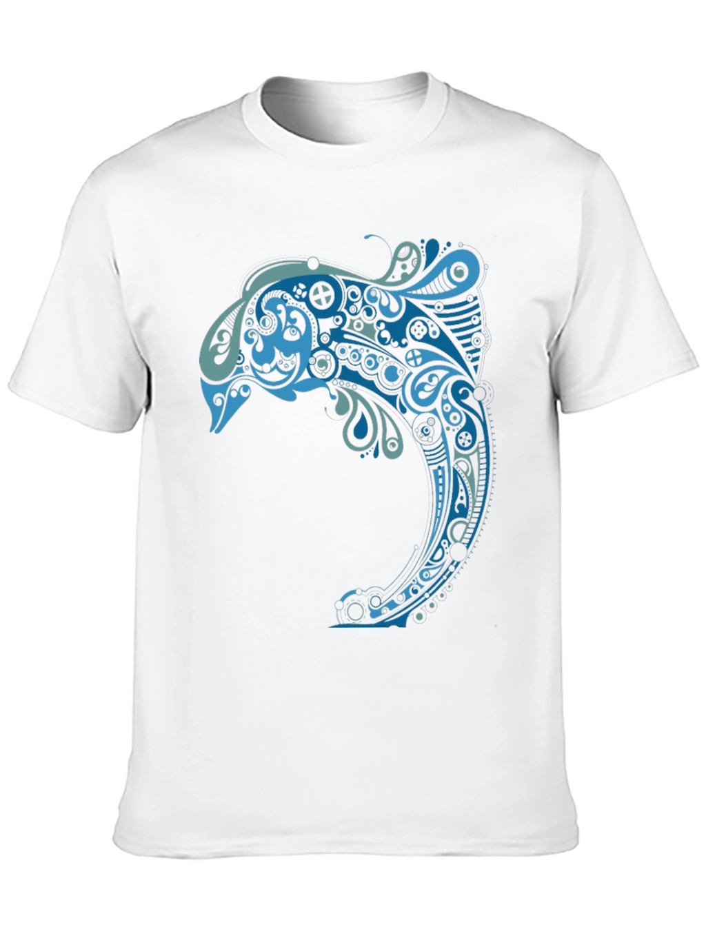Abstract Dolphin Graphic Tee - Mens Black T-Shirt
