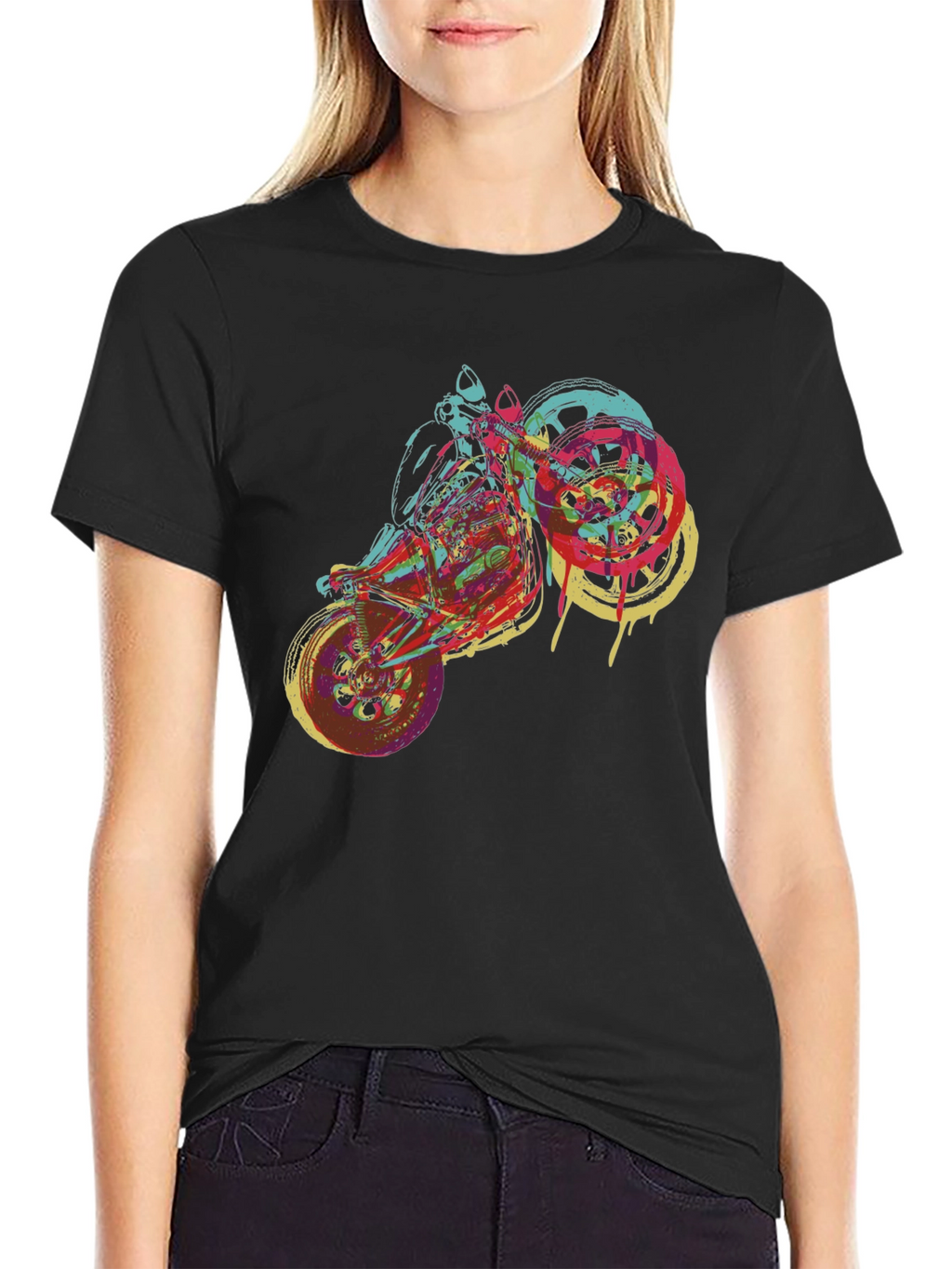 Motorcycle Graphic Tee - Bold Artistic Design