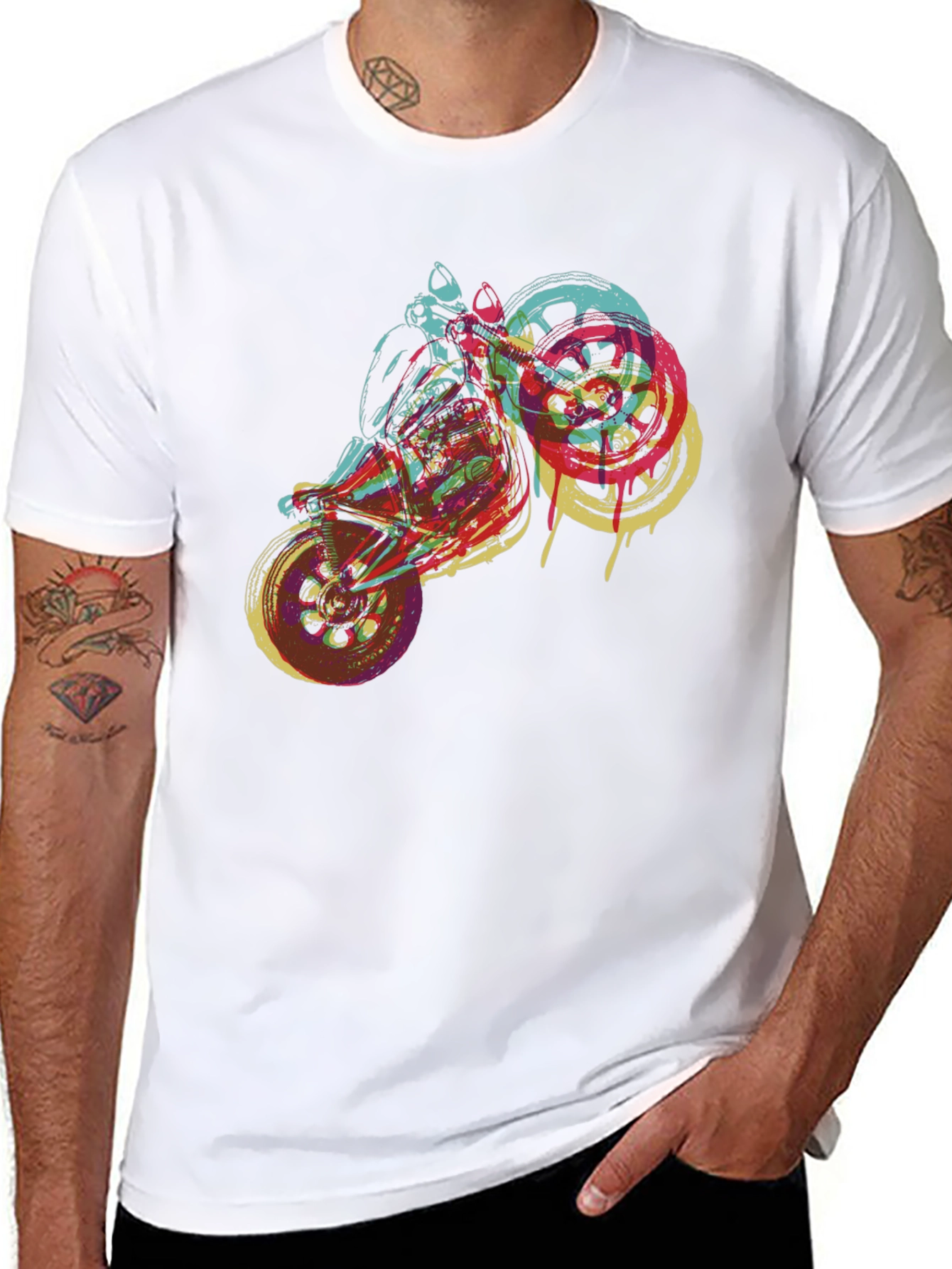 Motorcycle Graphic Tee - Bold Artistic Design