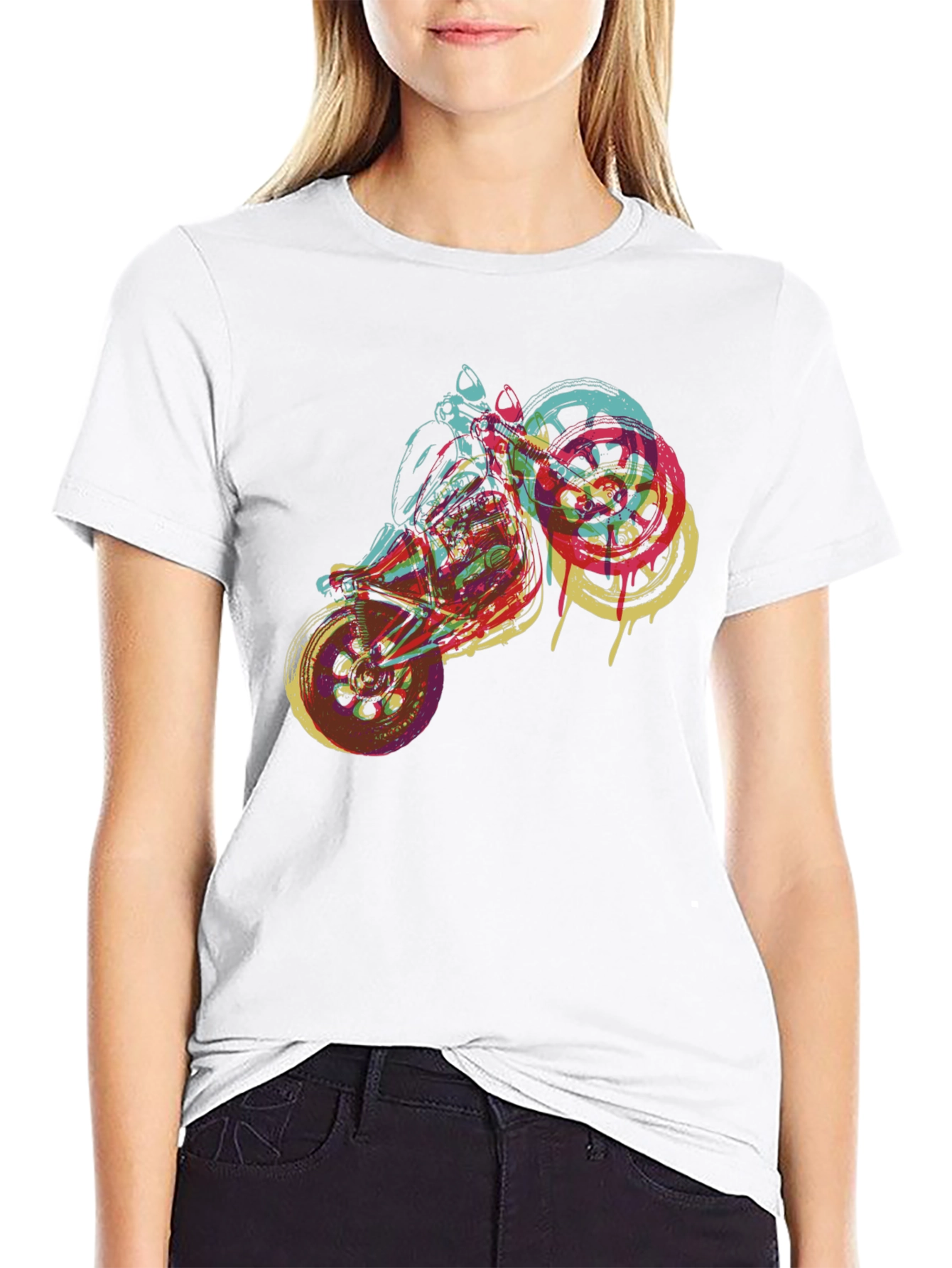Motorcycle Graphic Tee - Bold Artistic Design
